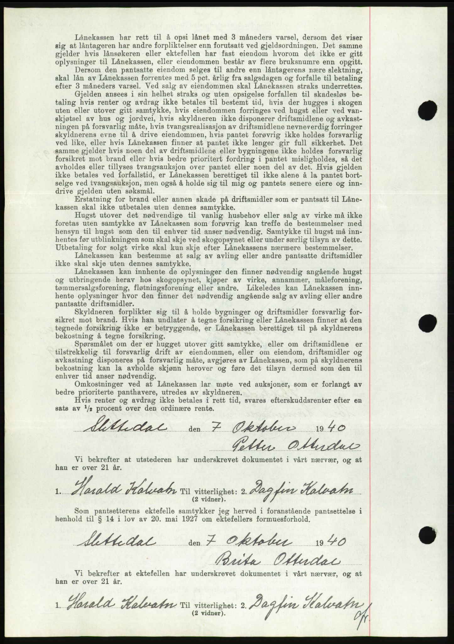 Søre Sunnmøre sorenskriveri, AV/SAT-A-4122/1/2/2C/L0070: Mortgage book no. 64, 1940-1941, Diary no: : 808/1940