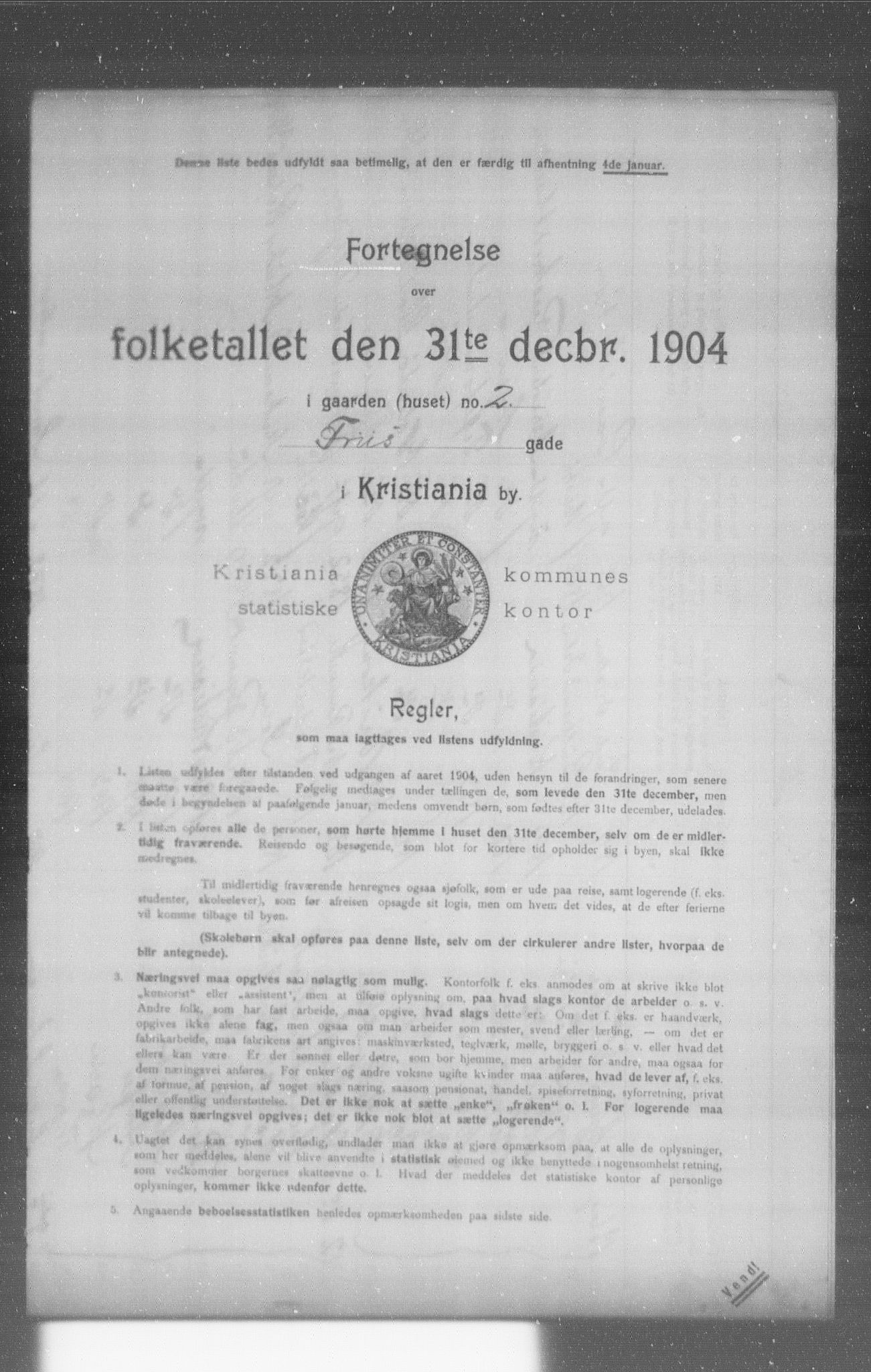 OBA, Municipal Census 1904 for Kristiania, 1904, p. 5442