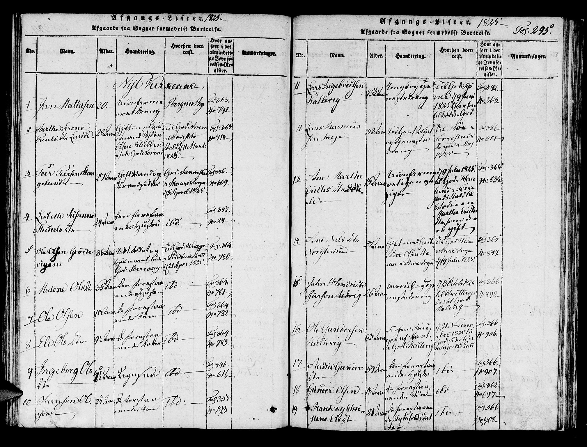 Avaldsnes sokneprestkontor, SAST/A -101851/H/Ha/Haa/L0004: Parish register (official) no. A 4, 1816-1825, p. 295