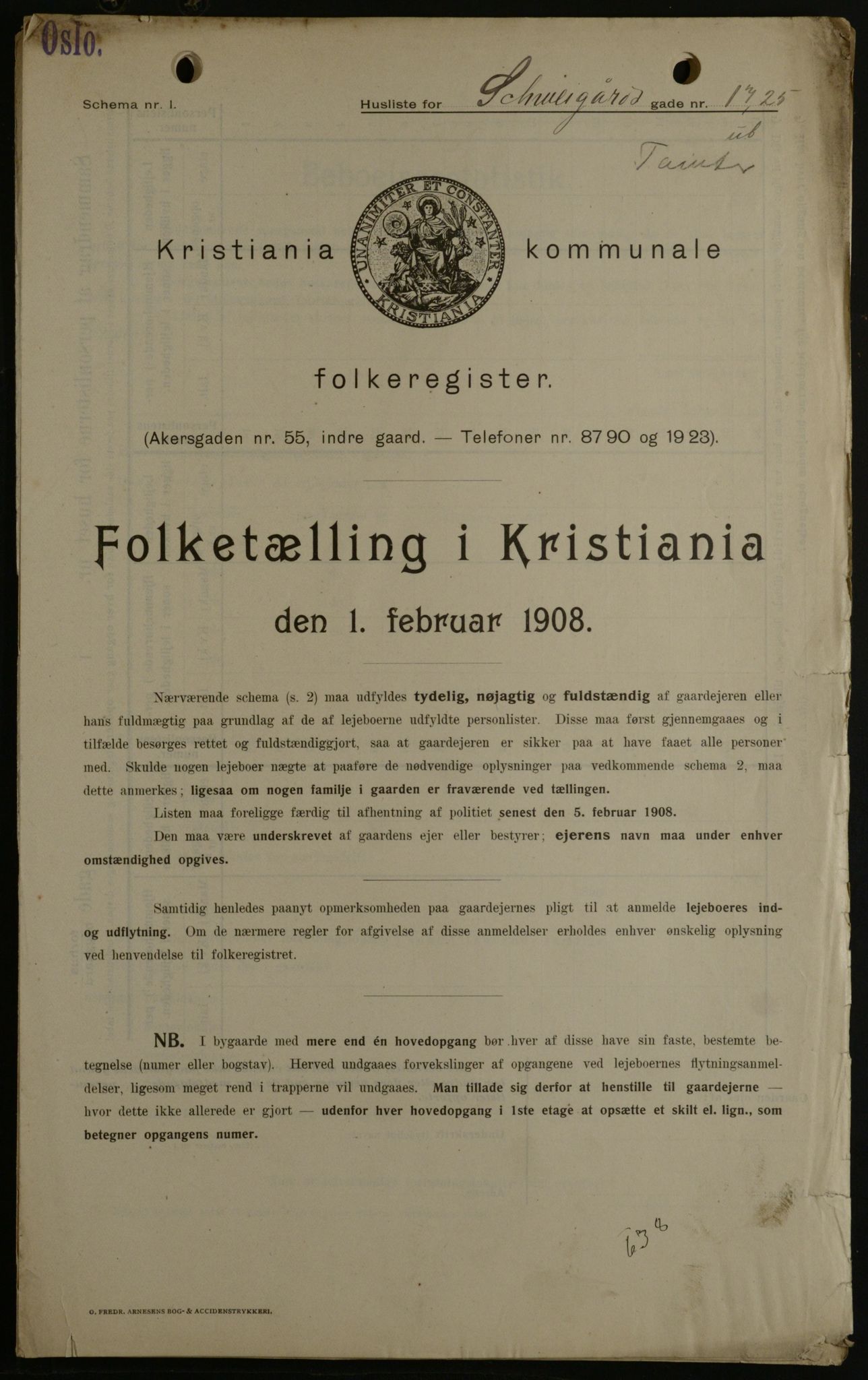 OBA, Municipal Census 1908 for Kristiania, 1908, p. 81762