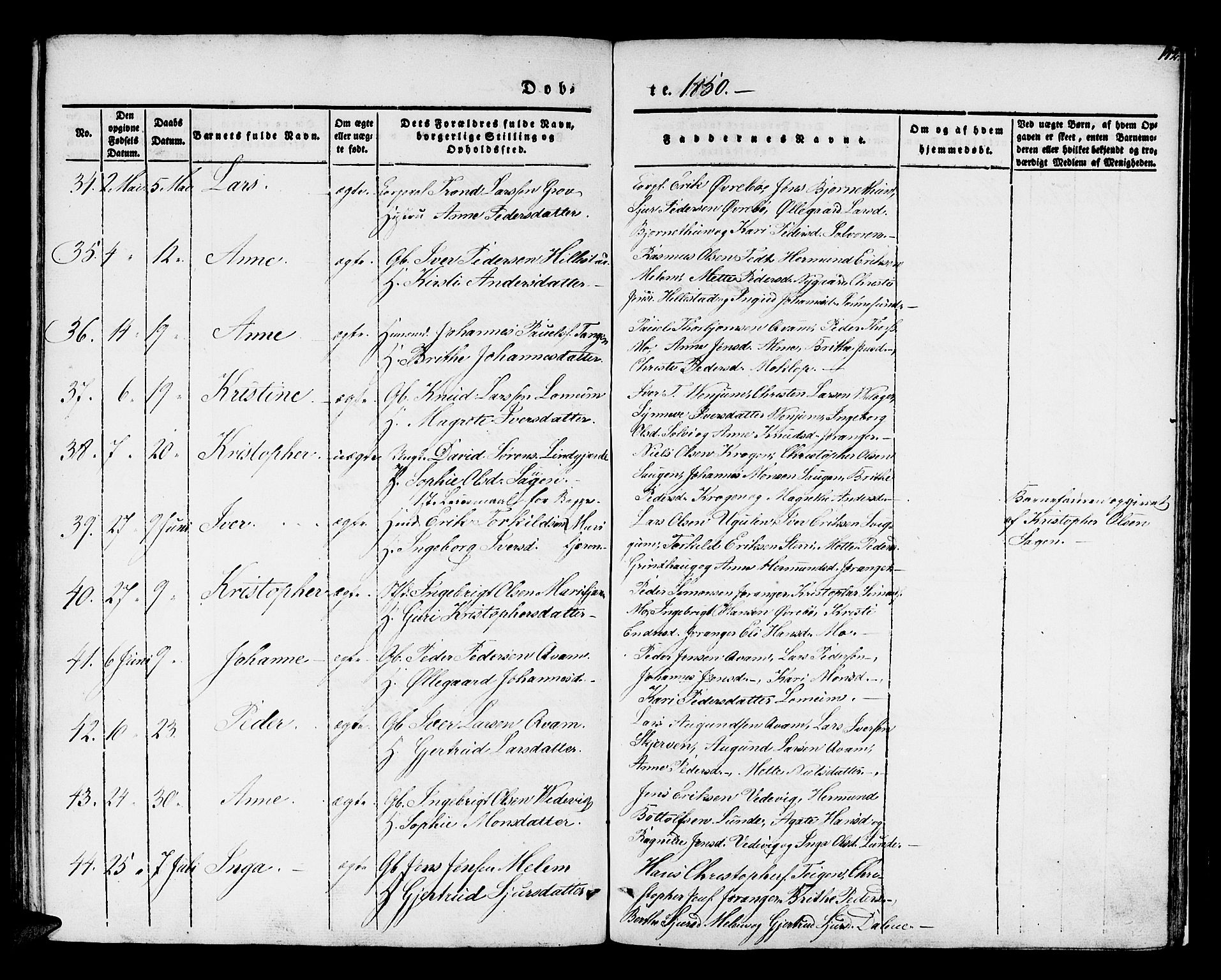 Hafslo sokneprestembete, AV/SAB-A-80301/H/Haa/Haaa/L0005: Parish register (official) no. A 5, 1834-1852, p. 142