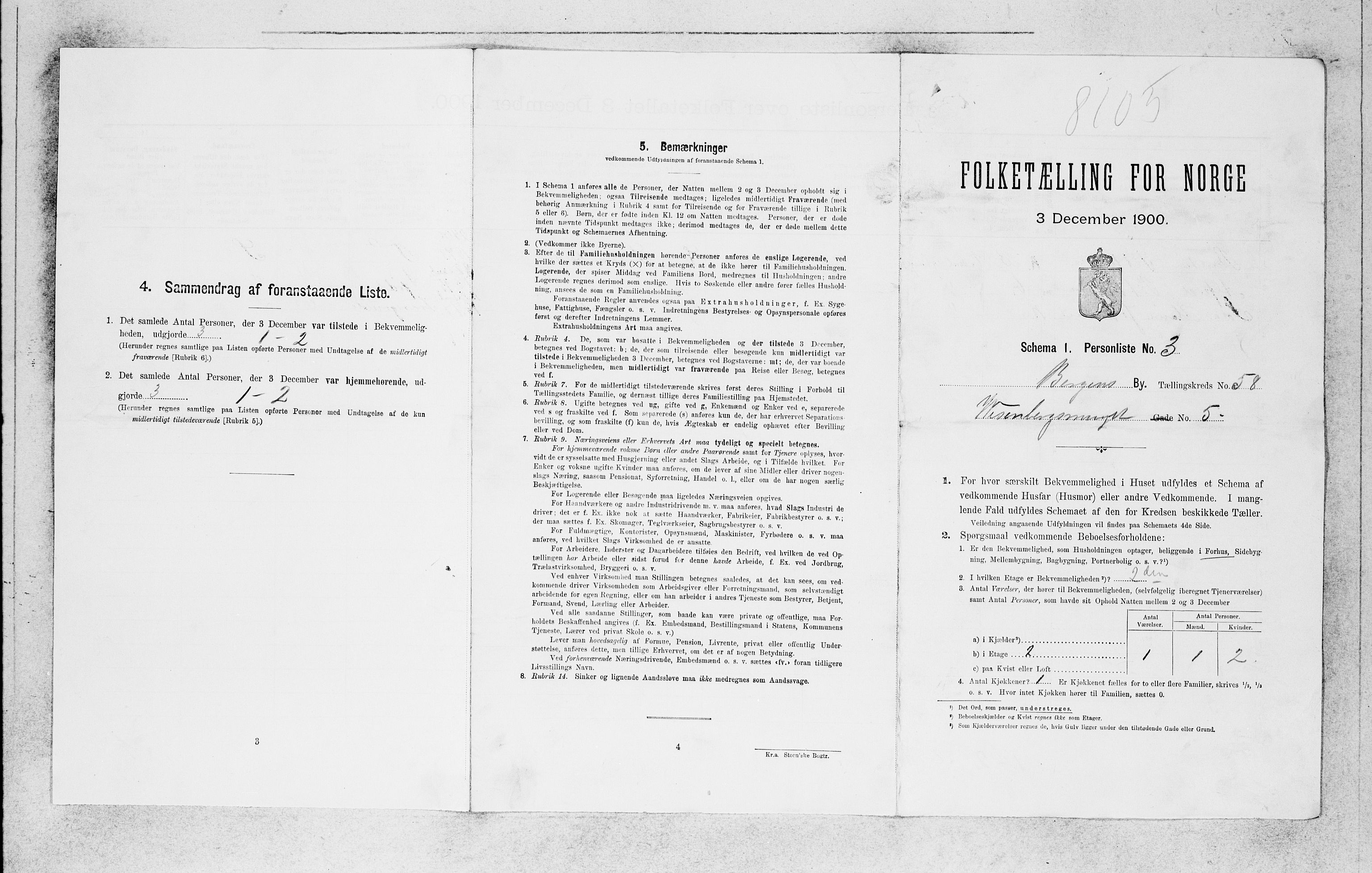 SAB, 1900 census for Bergen, 1900, p. 12117