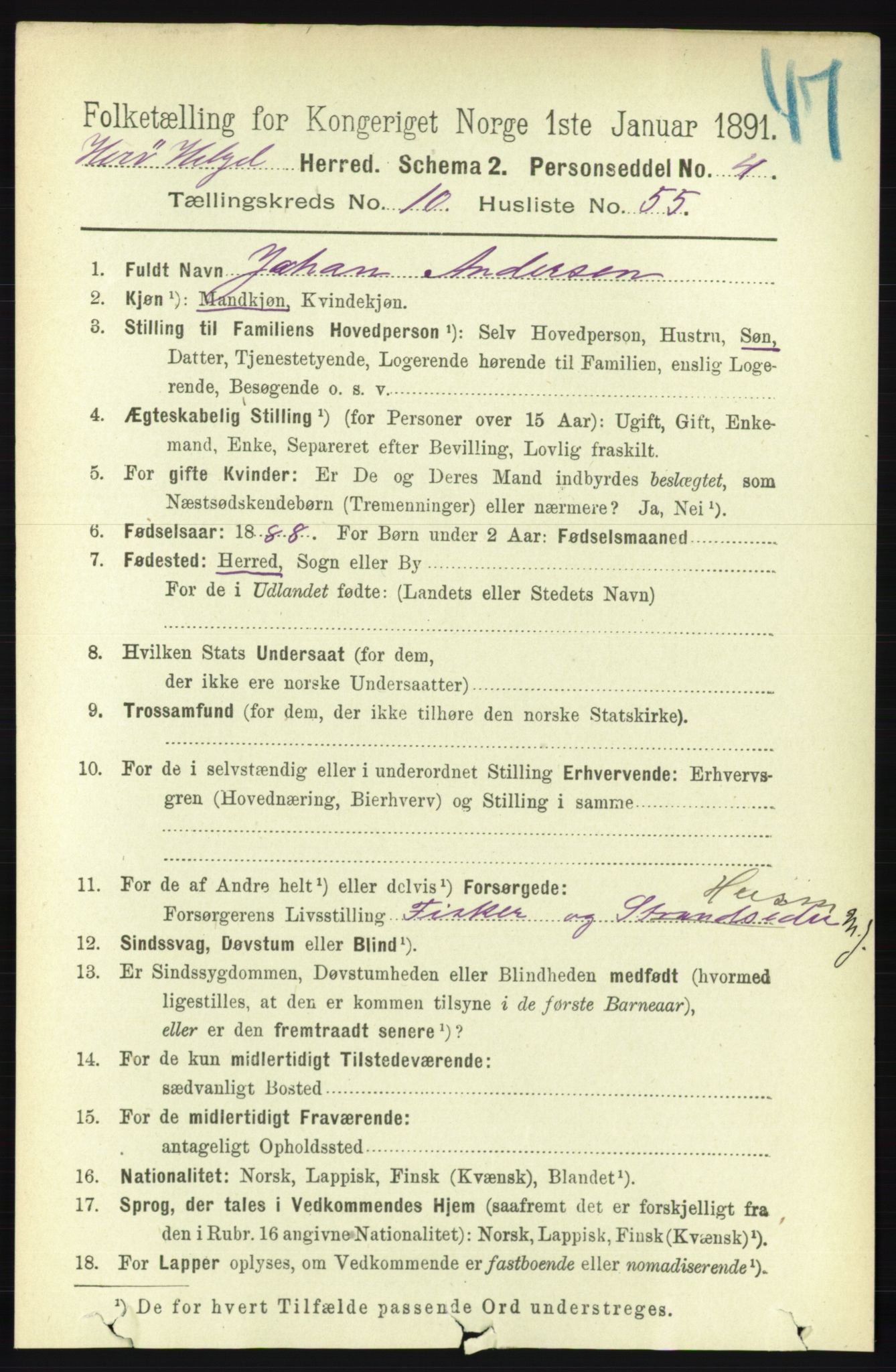 RA, 1891 census for 1818 Herøy, 1891, p. 4285