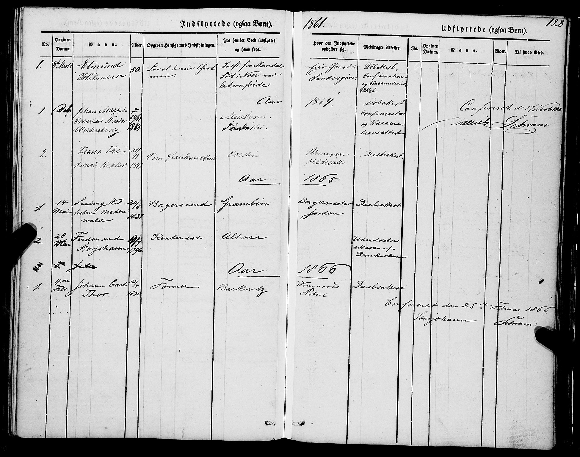 Mariakirken Sokneprestembete, SAB/A-76901/H/Haa/L0006: Parish register (official) no. A 6, 1846-1877, p. 128