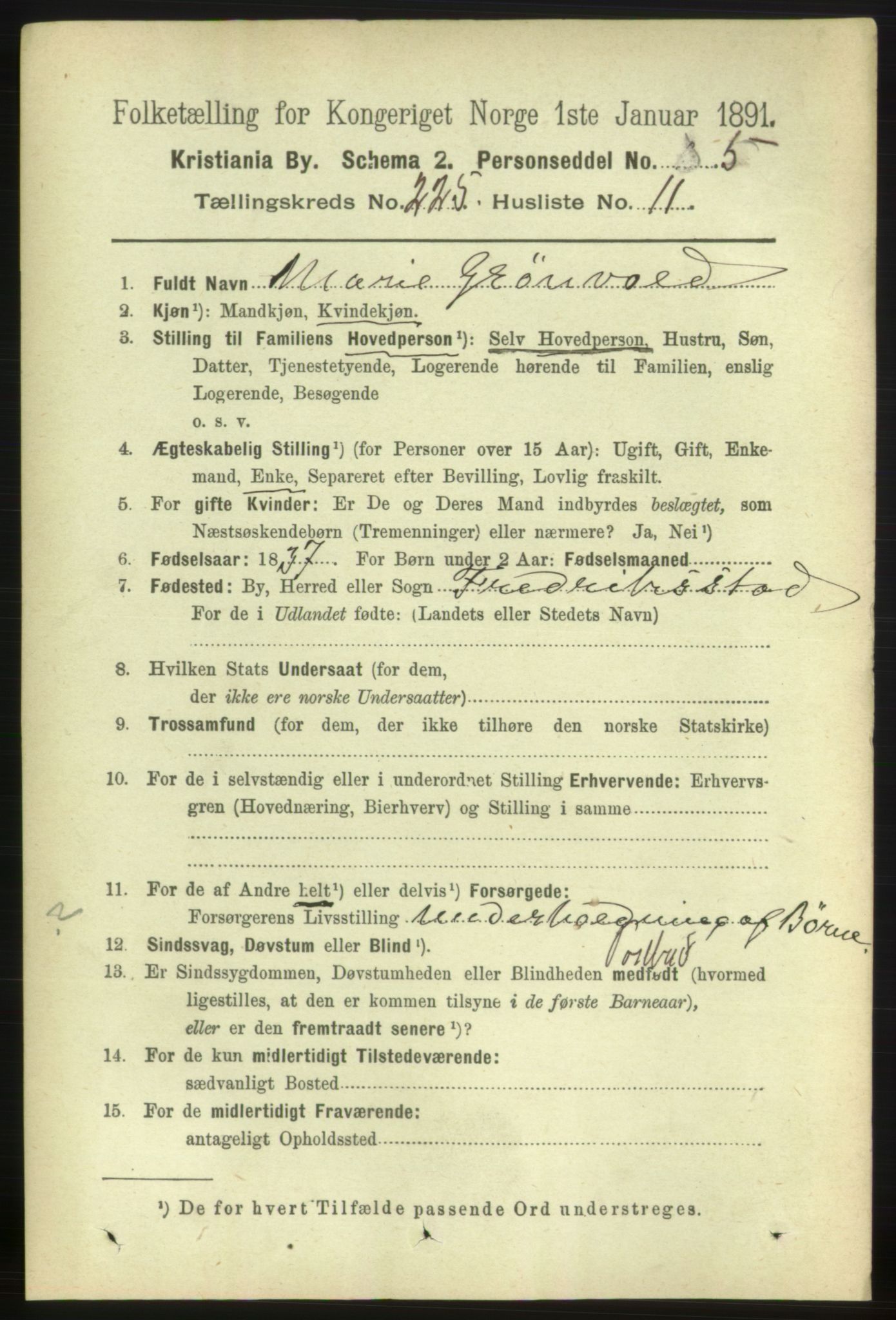 RA, 1891 census for 0301 Kristiania, 1891, p. 136863
