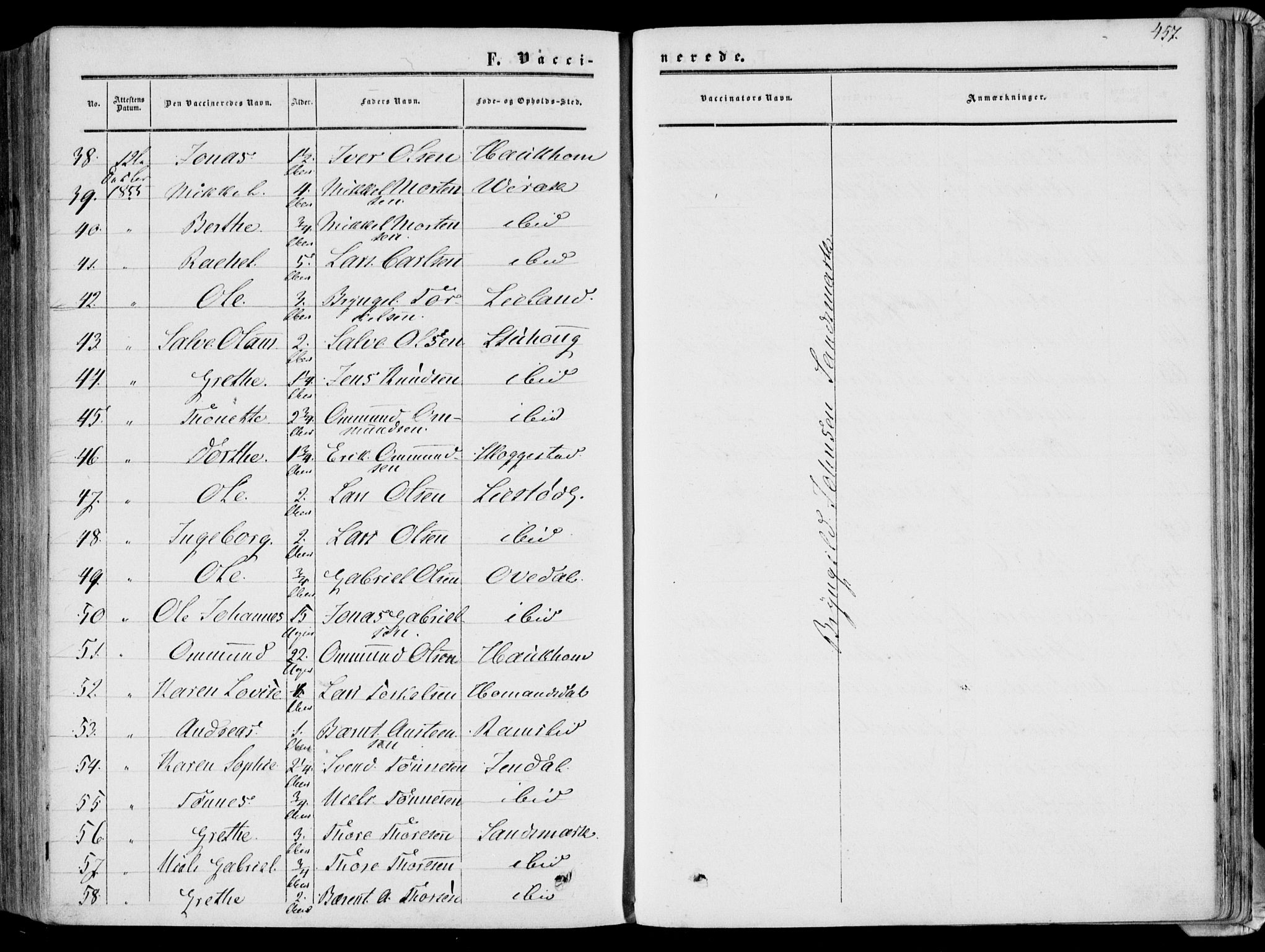 Bakke sokneprestkontor, AV/SAK-1111-0002/F/Fa/Faa/L0006: Parish register (official) no. A 6, 1855-1877, p. 457