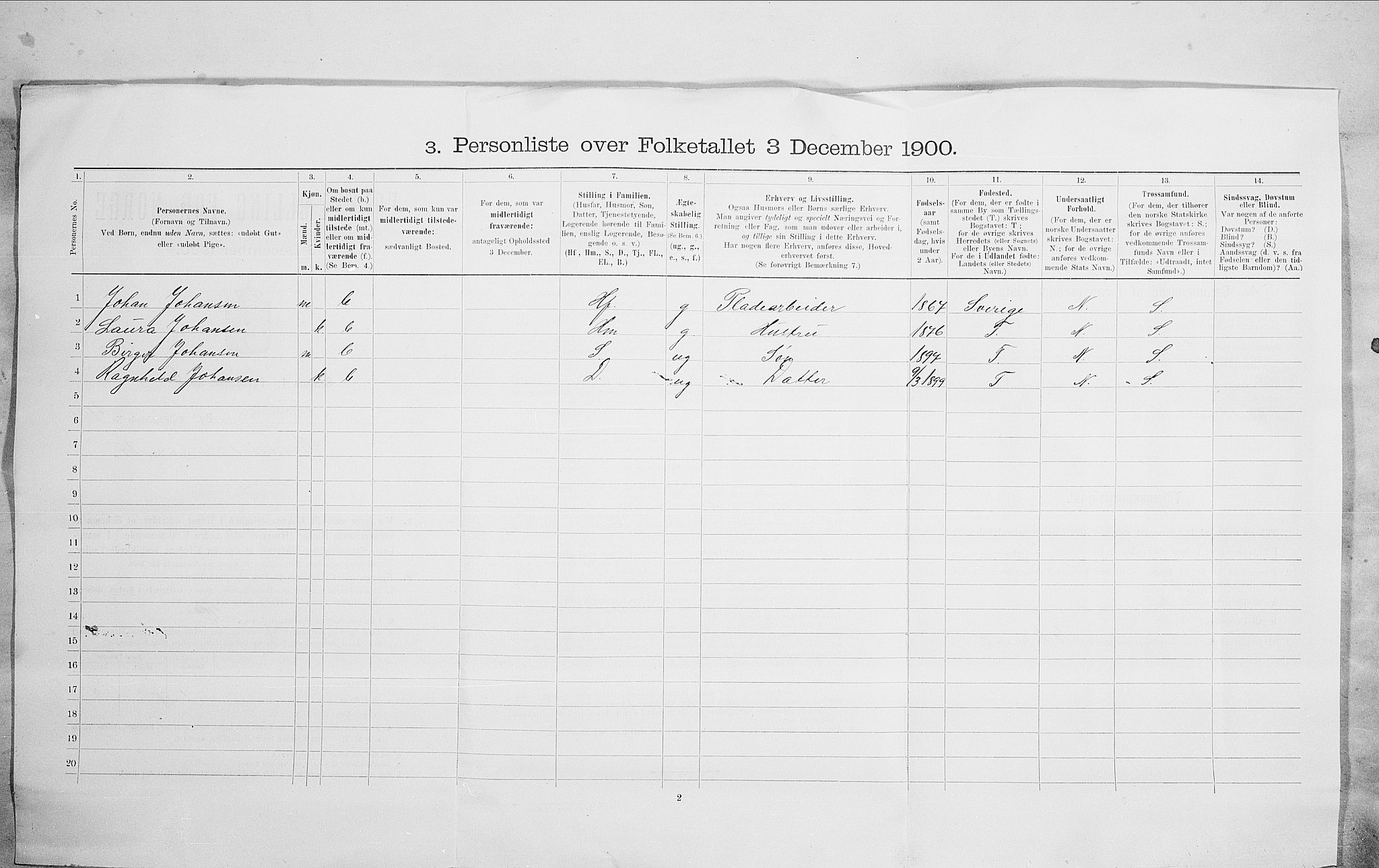 SAO, 1900 census for Kristiania, 1900, p. 93507