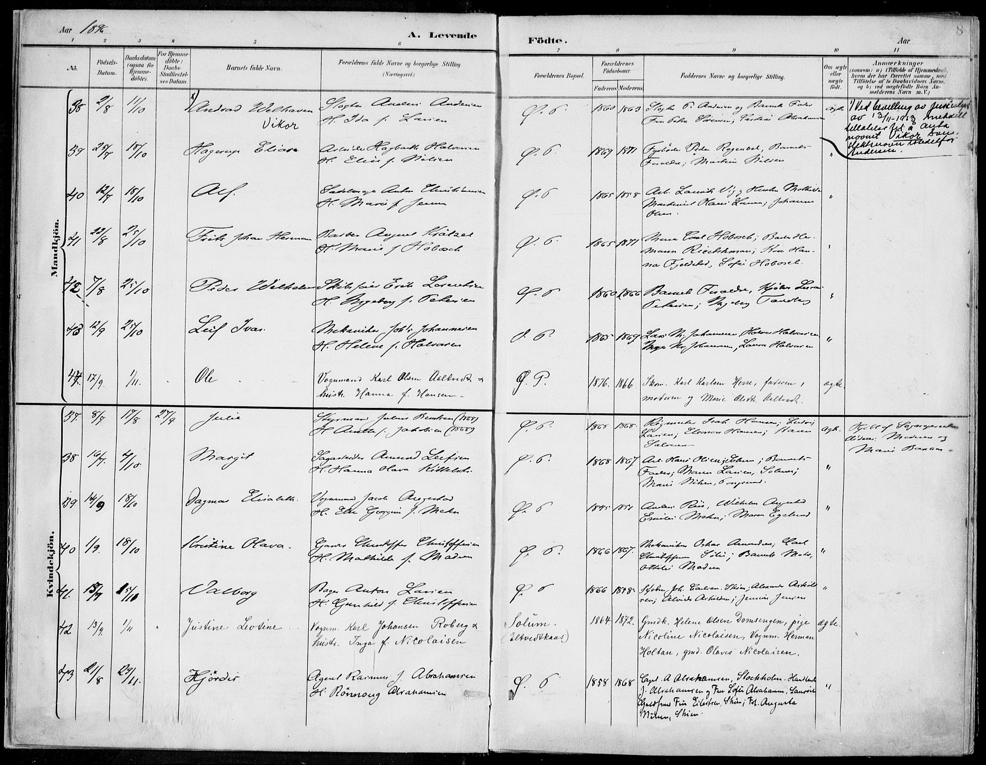 Porsgrunn kirkebøker , AV/SAKO-A-104/F/Fa/L0010: Parish register (official) no. 10, 1895-1919, p. 8