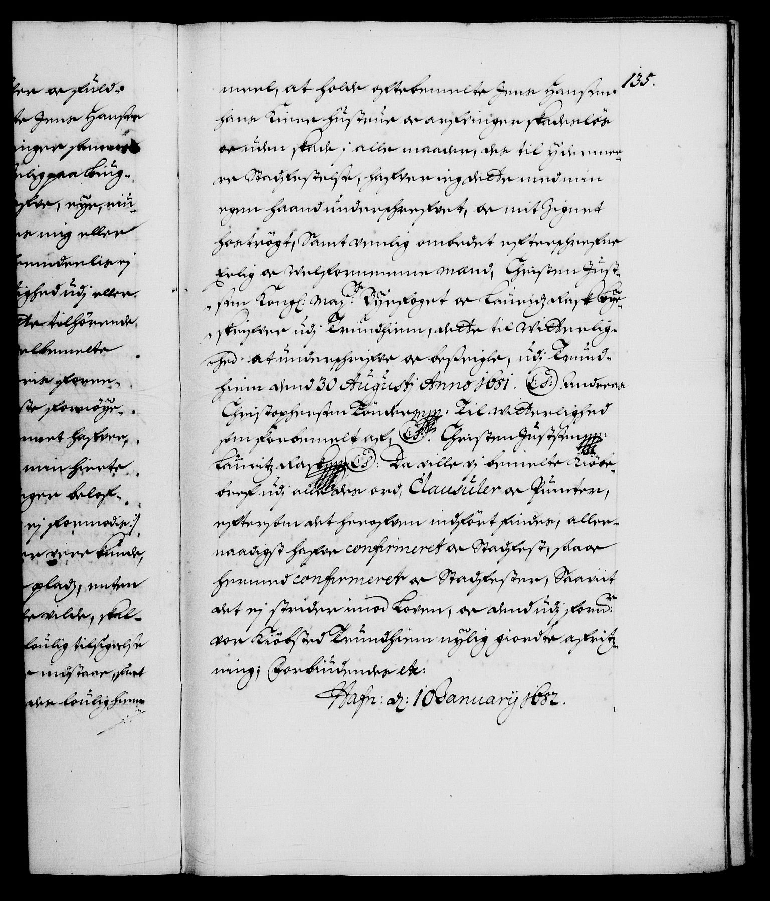 Danske Kanselli 1572-1799, RA/EA-3023/F/Fc/Fca/Fcaa/L0013: Norske registre (mikrofilm), 1681-1684, p. 135a