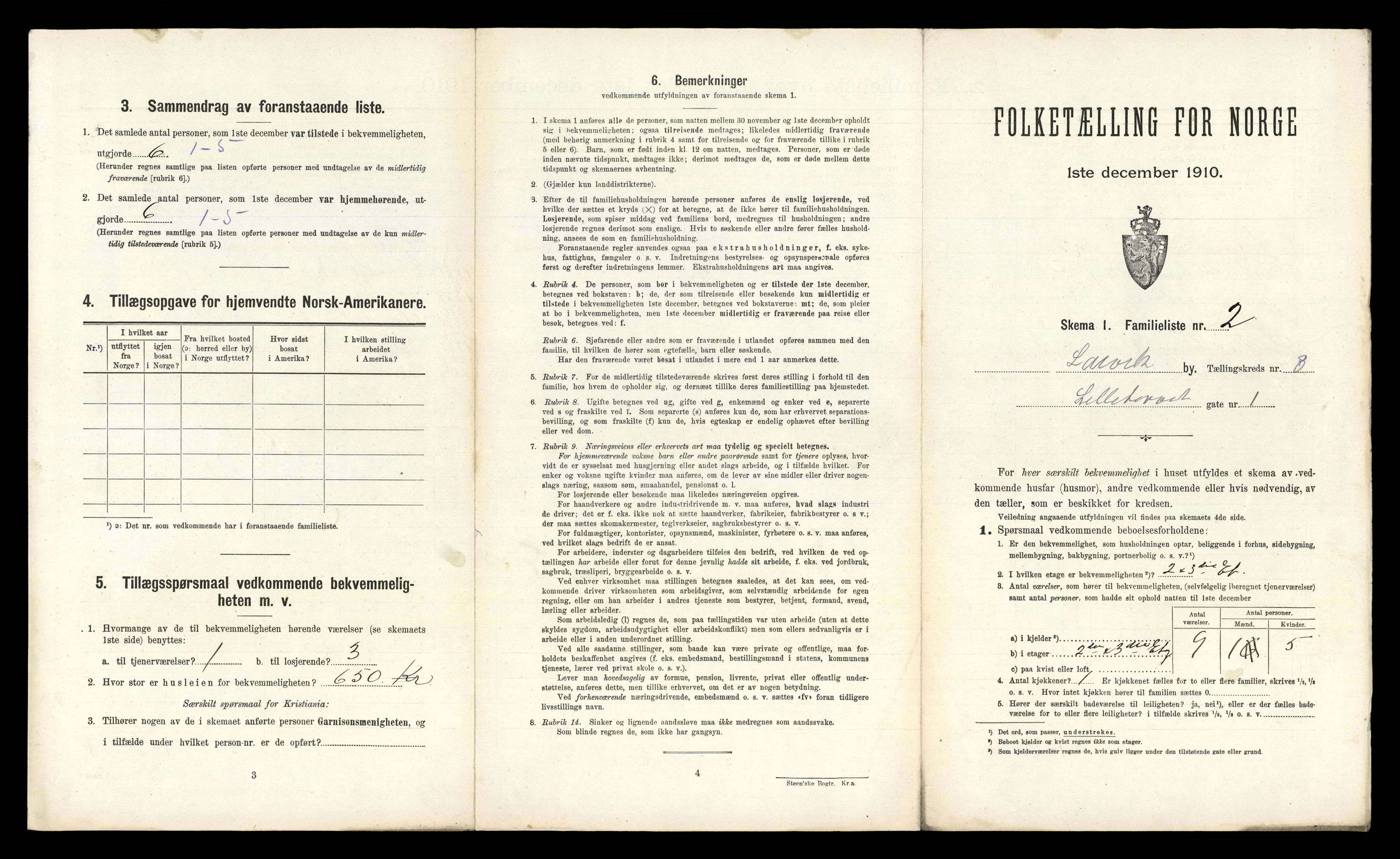 RA, 1910 census for Larvik, 1910, p. 925