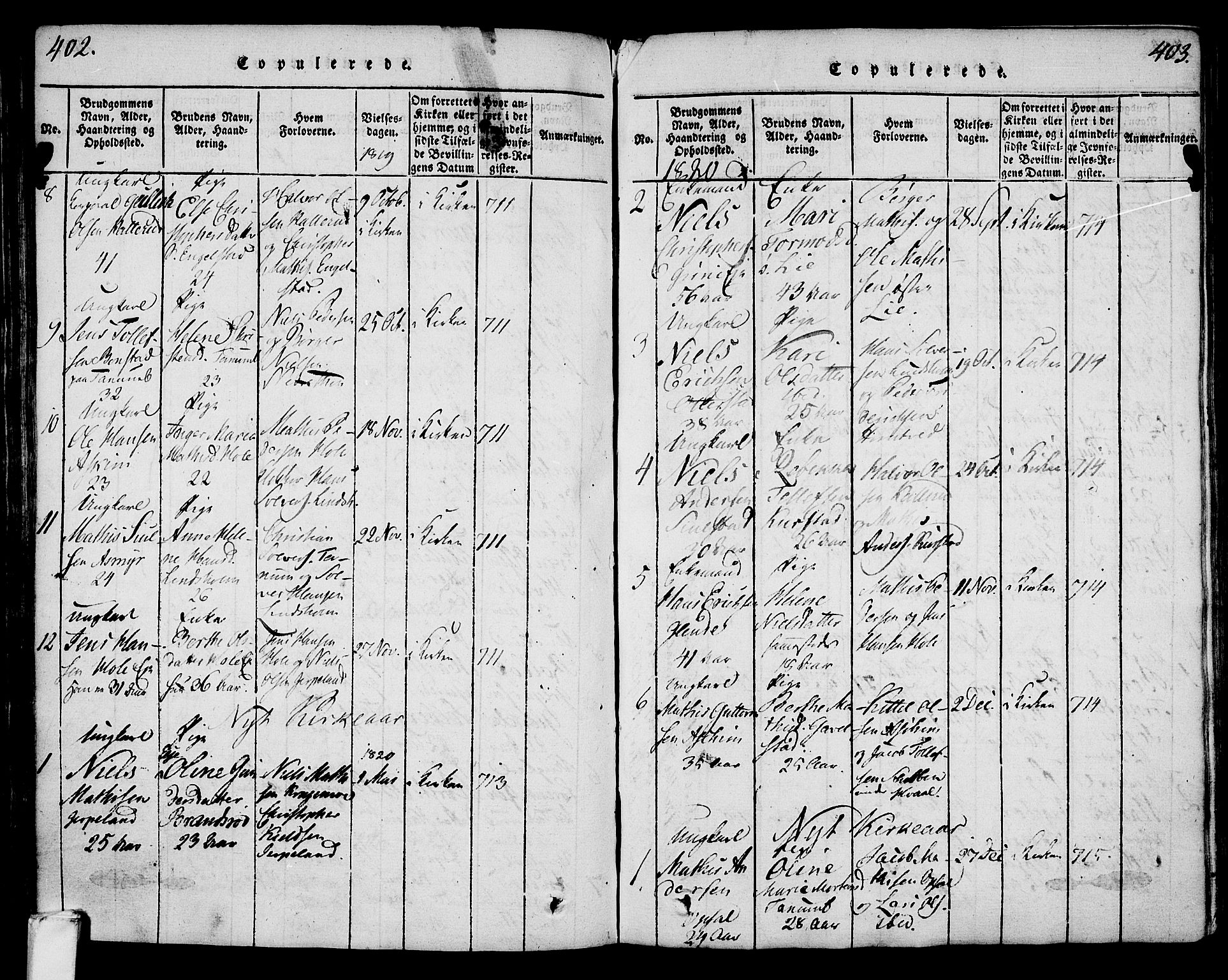 Lardal kirkebøker, AV/SAKO-A-350/F/Fa/L0005: Parish register (official) no. I 5, 1814-1835, p. 402-403