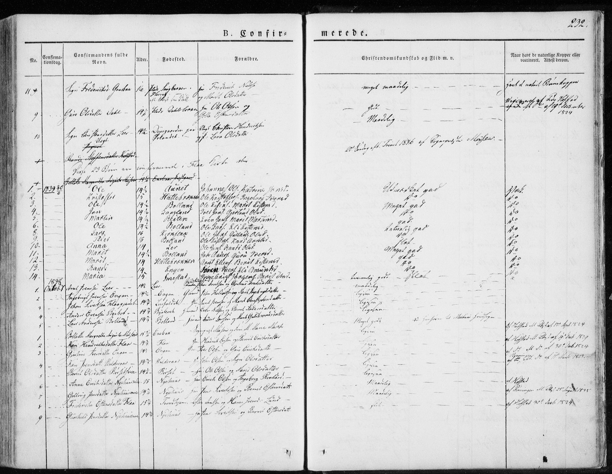 Ministerialprotokoller, klokkerbøker og fødselsregistre - Sør-Trøndelag, AV/SAT-A-1456/691/L1069: Parish register (official) no. 691A04, 1826-1841, p. 232