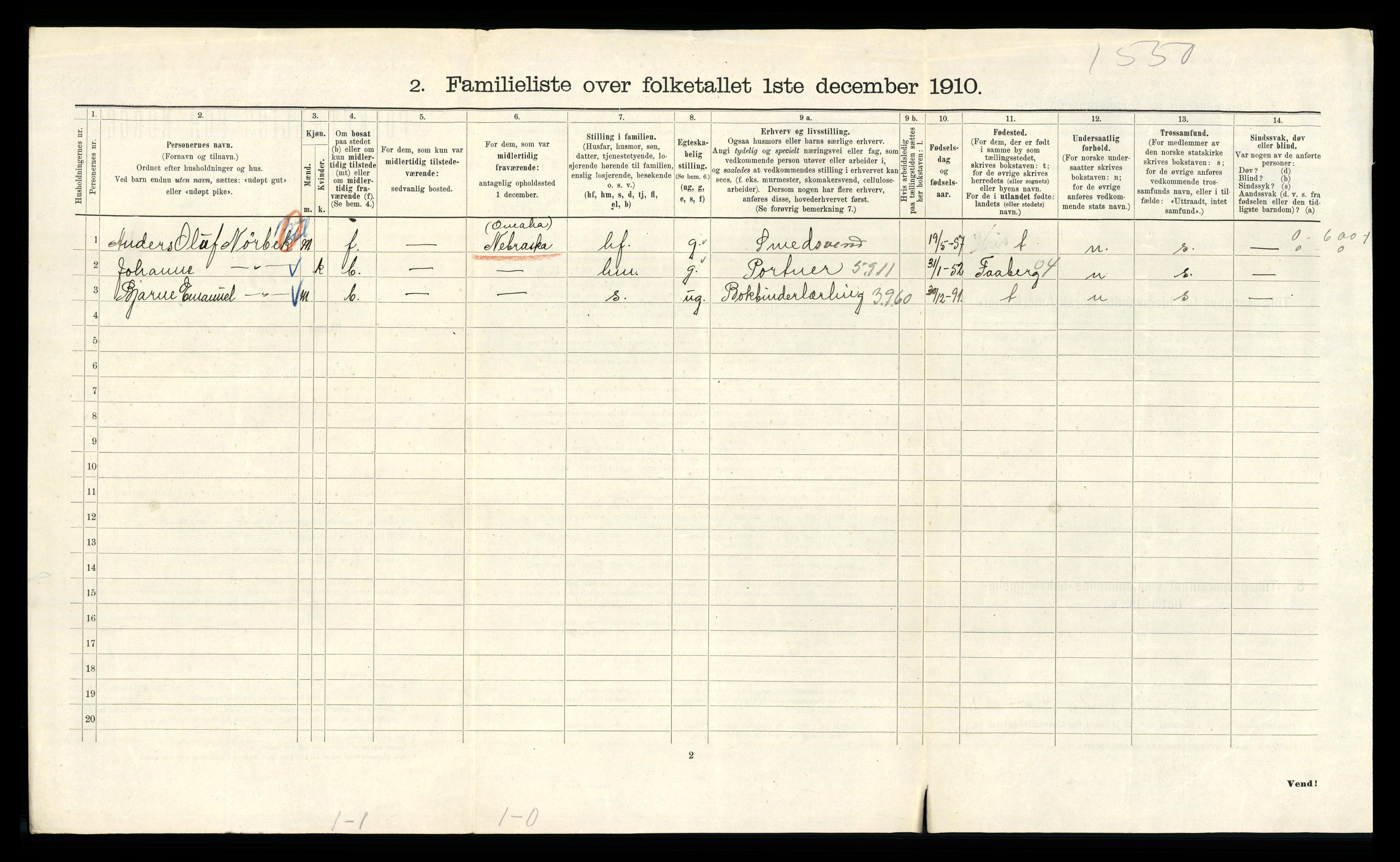 RA, 1910 census for Kristiania, 1910, p. 56558