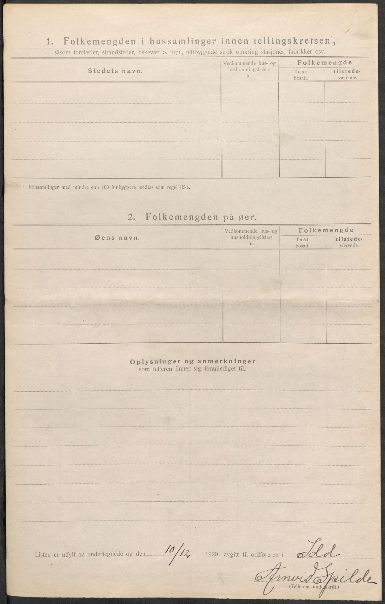 SAO, 1920 census for Idd, 1920, p. 40