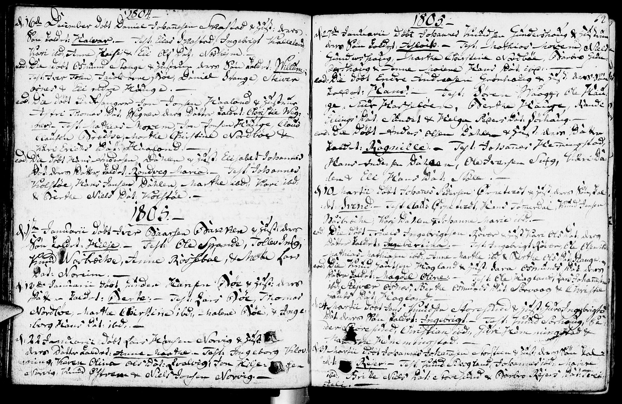 Torvastad sokneprestkontor, SAST/A -101857/H/Ha/Haa/L0002: Parish register (official) no. A 2, 1801-1817, p. 62