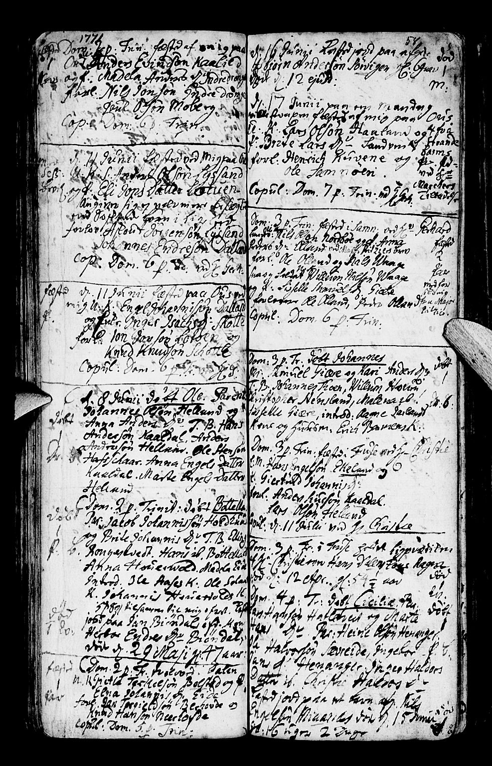 Os sokneprestembete, SAB/A-99929: Parish register (official) no. A 9, 1766-1779, p. 58