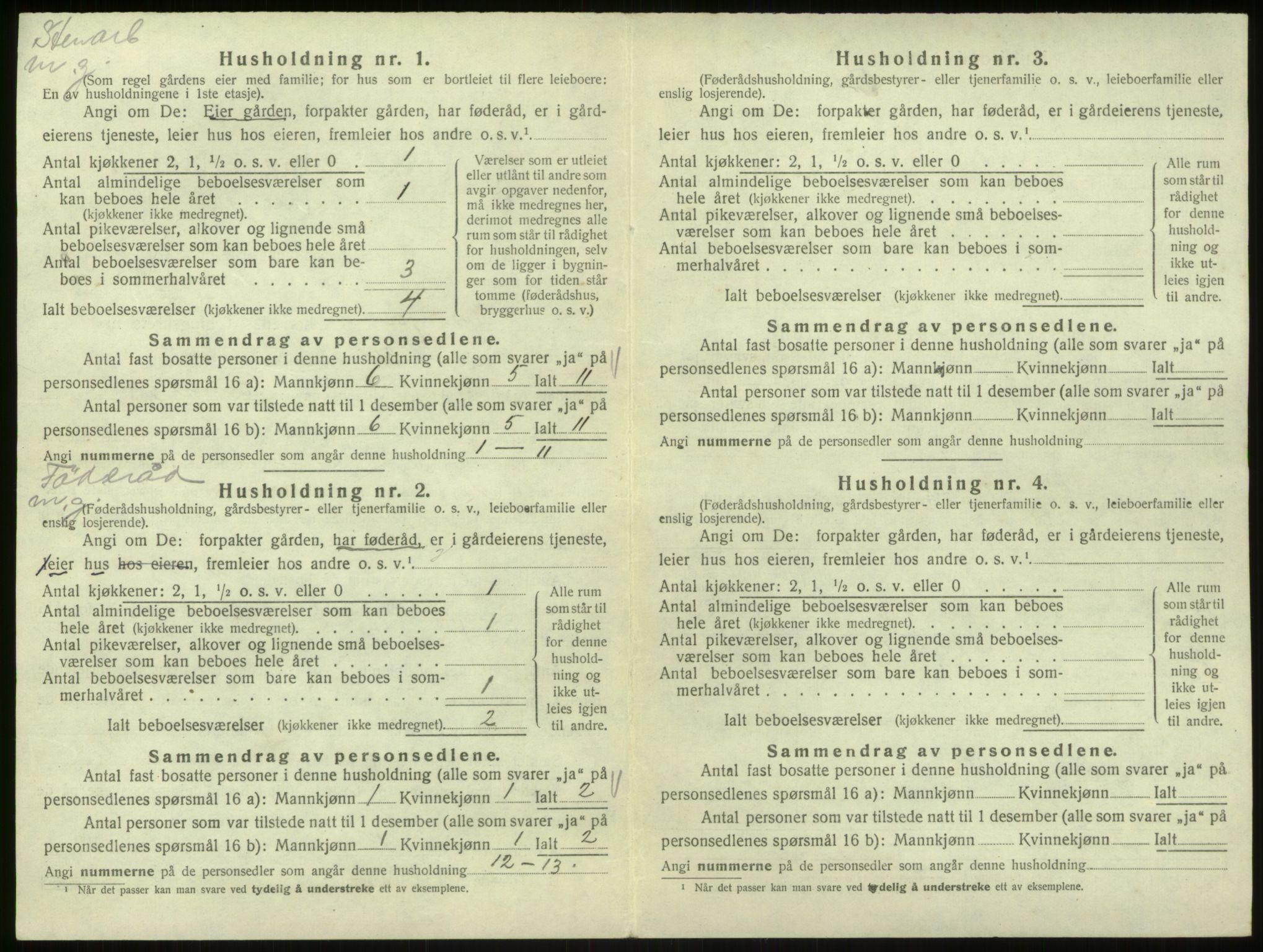 SAB, 1920 census for Hosanger, 1920, p. 481
