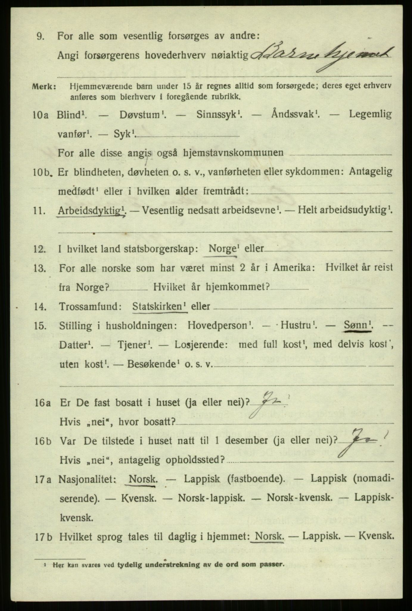 SATØ, 1920 census for Tromsø, 1920, p. 27080