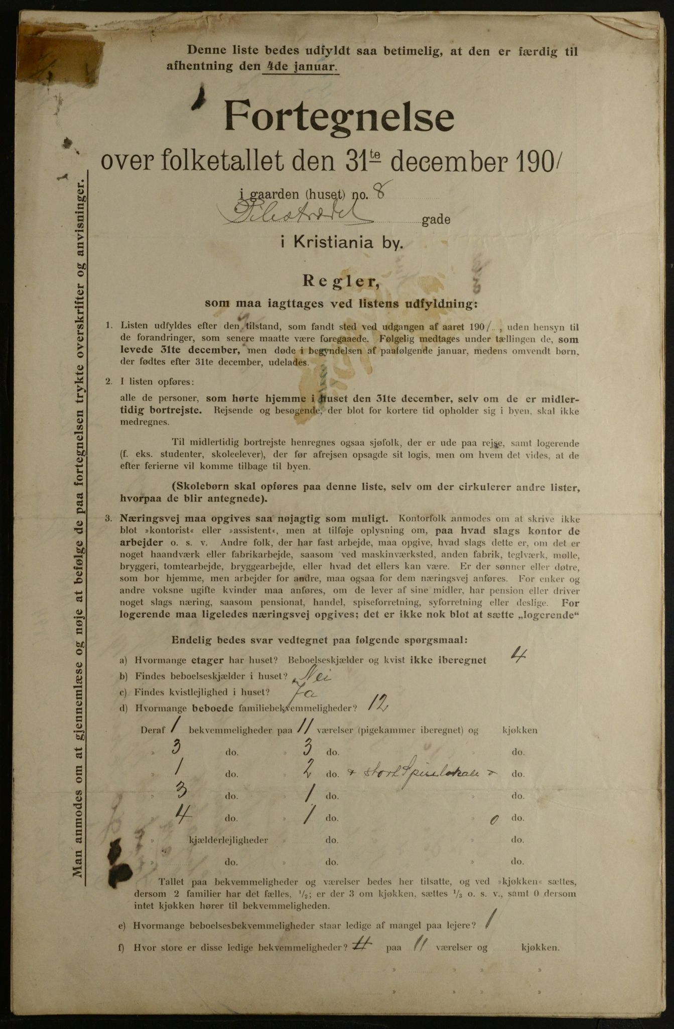 OBA, Municipal Census 1901 for Kristiania, 1901, p. 12095