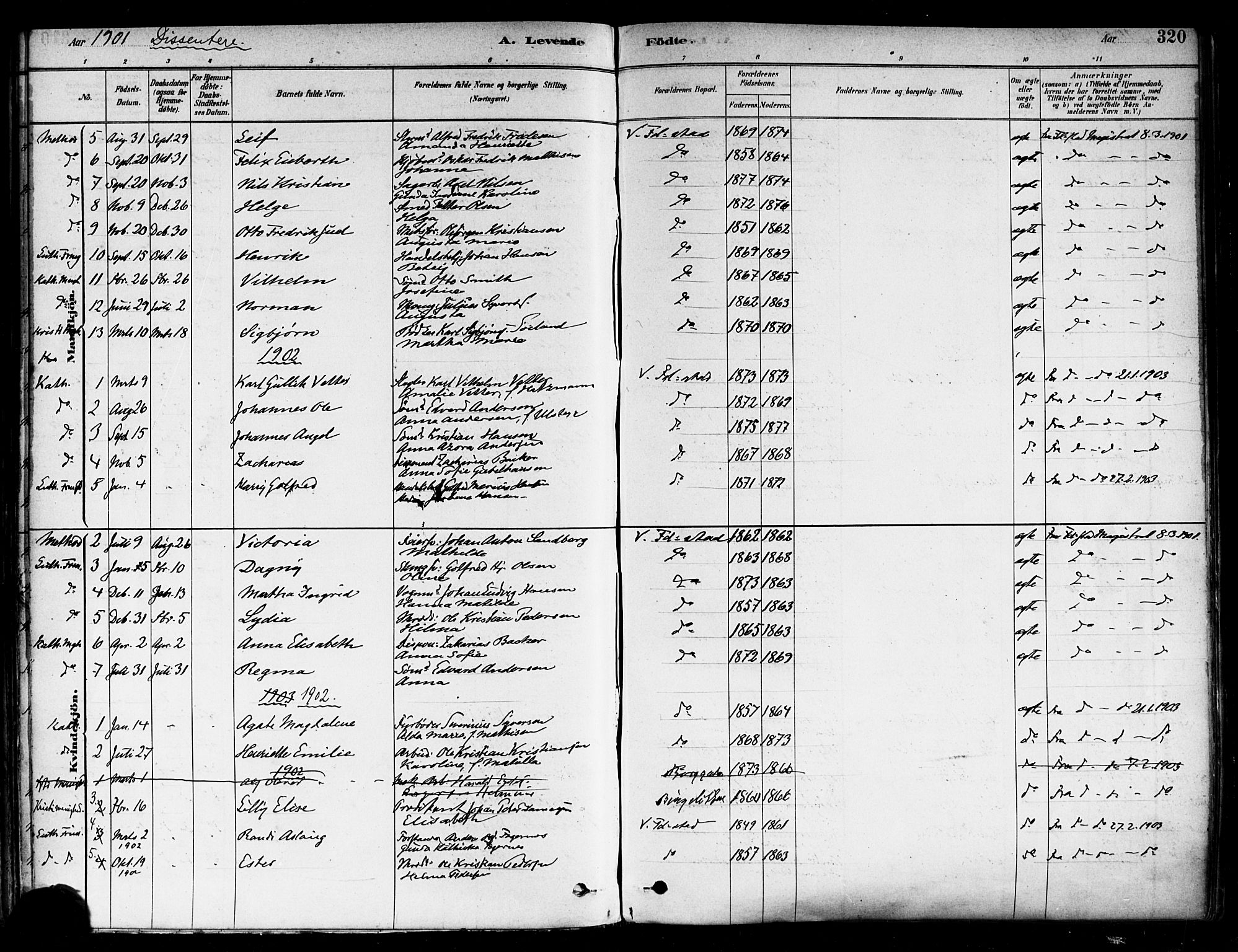 Fredrikstad domkirkes prestekontor Kirkebøker, AV/SAO-A-10906/F/Fa/L0002: Parish register (official) no. 2, 1878-1894, p. 320