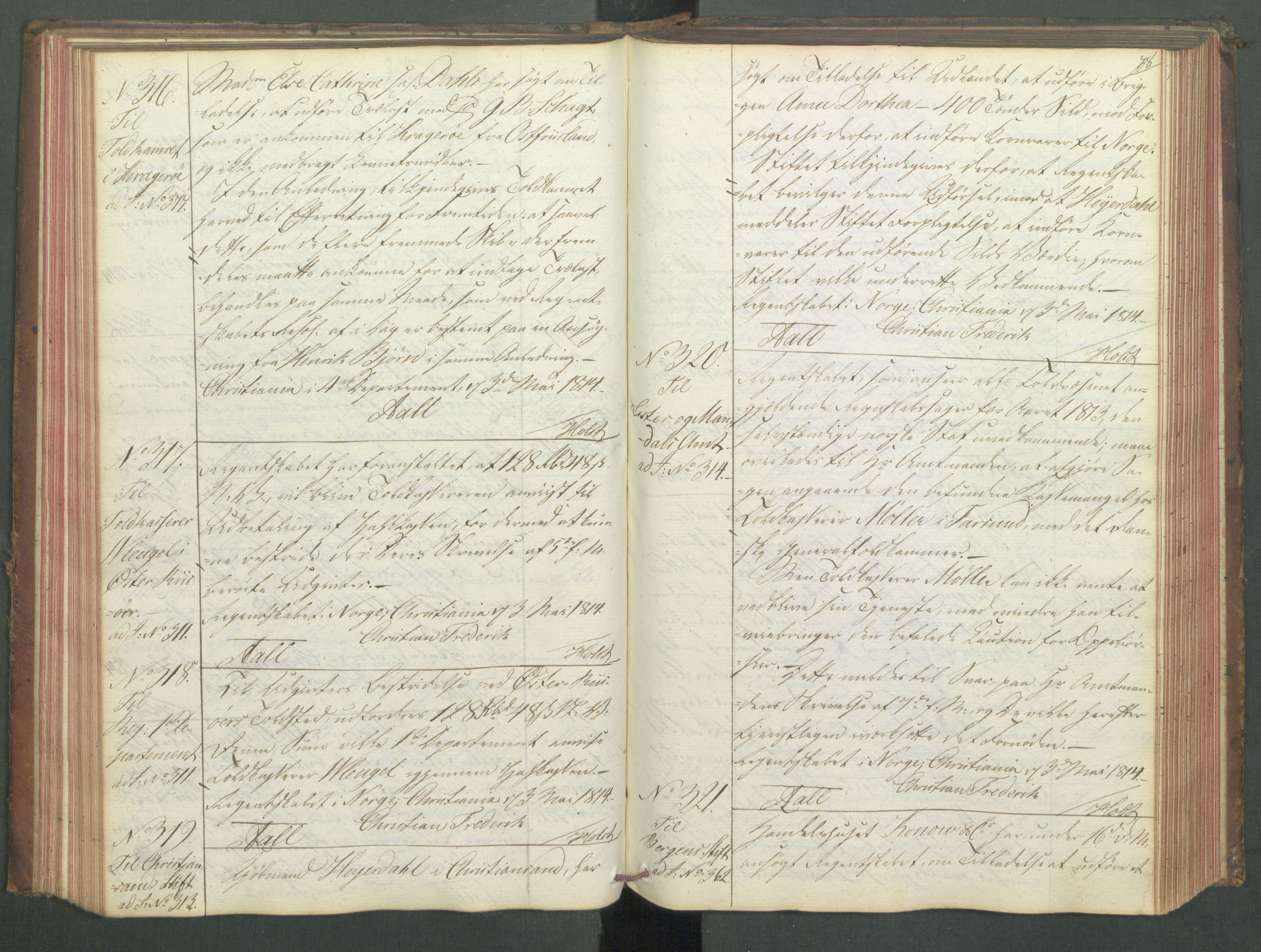 Departementene i 1814, AV/RA-S-3899/Fd/L0045: Kopibok, 1814, p. 77b-78a