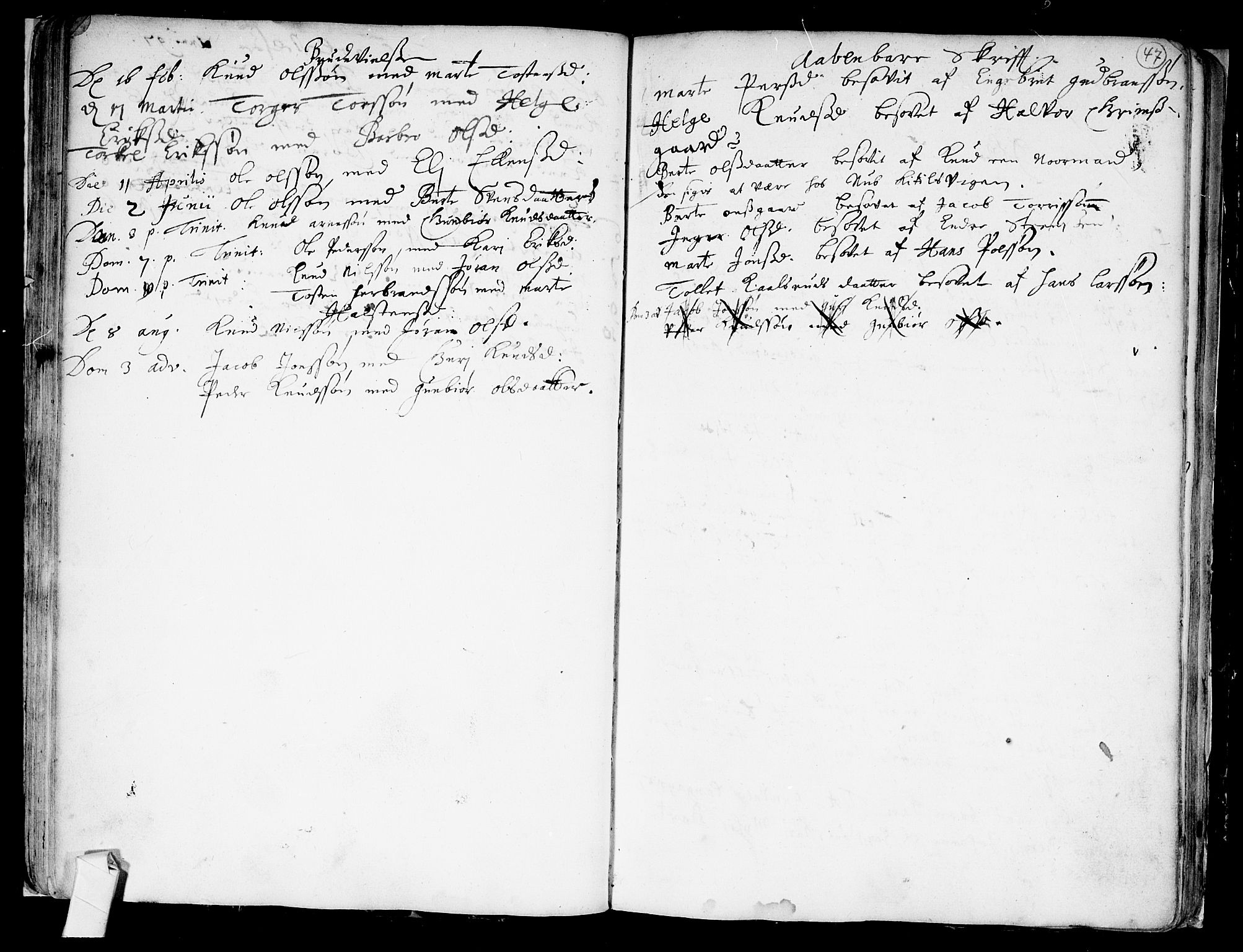 Nes kirkebøker, SAKO/A-236/F/Fa/L0001: Parish register (official) no. 1, 1693-1706, p. 47