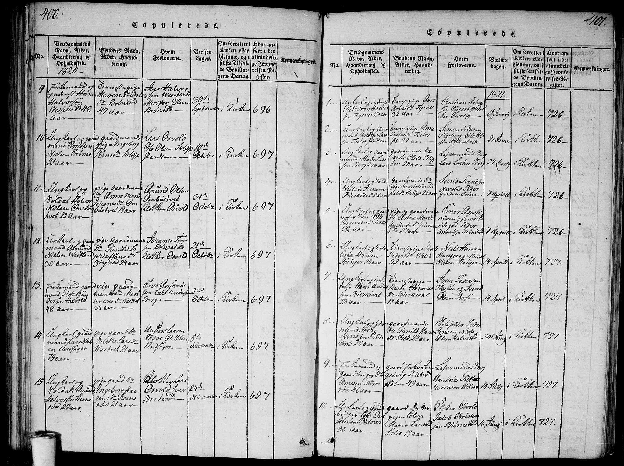 Våler prestekontor Kirkebøker, AV/SAO-A-11083/G/Ga/L0001: Parish register (copy) no. I 1, 1815-1839, p. 400-401