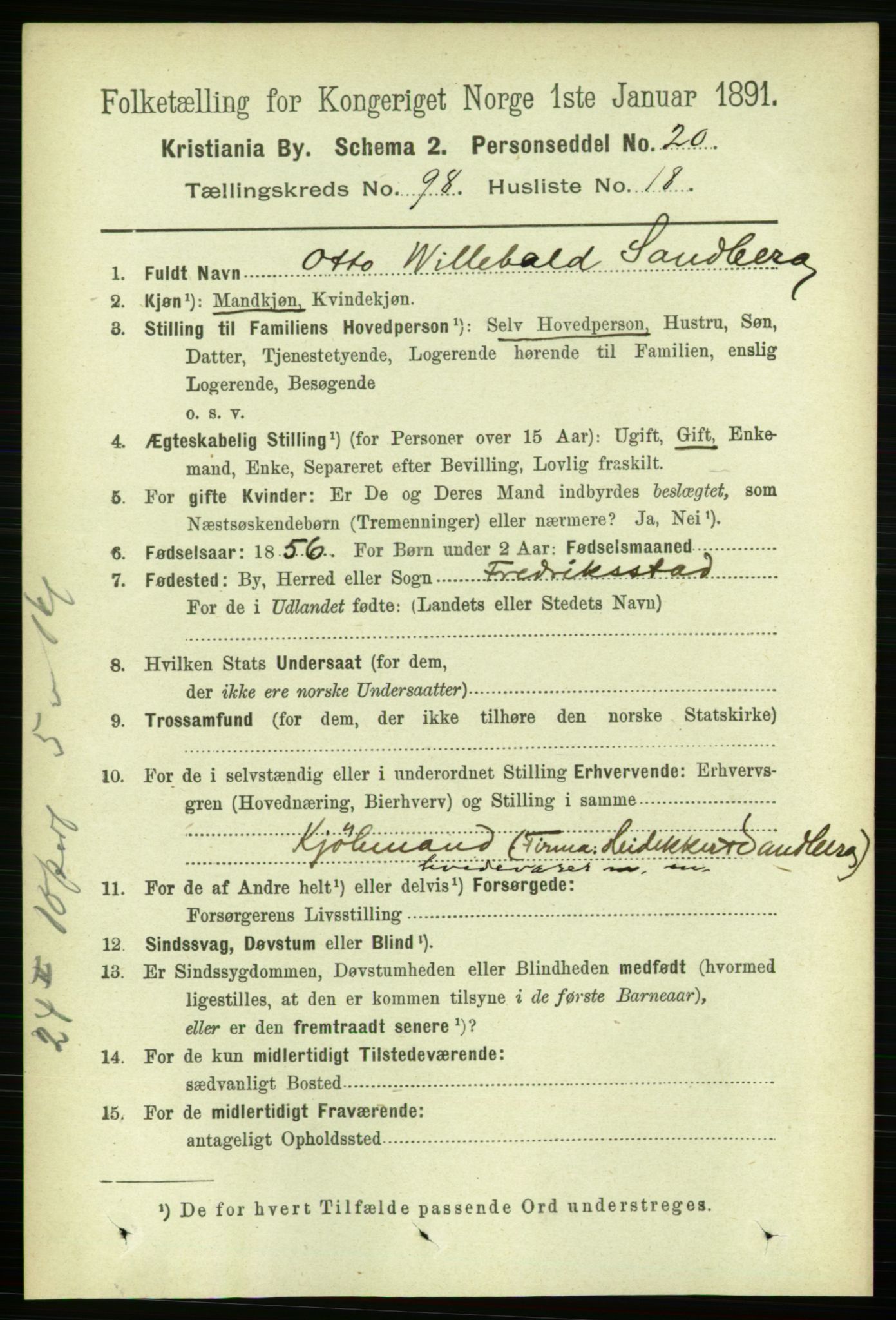 RA, 1891 census for 0301 Kristiania, 1891, p. 48252