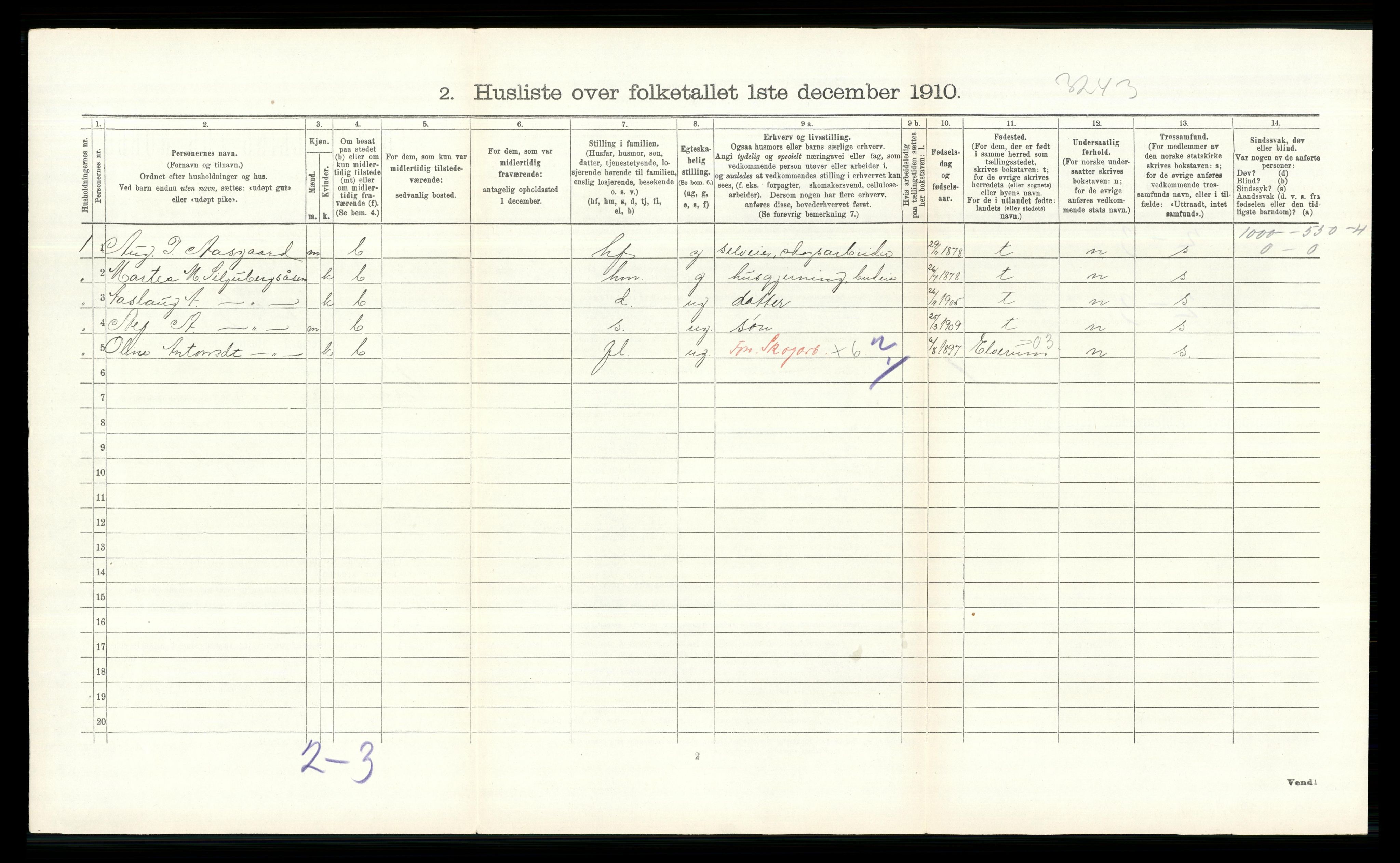 RA, 1910 census for Våler, 1910, p. 1270