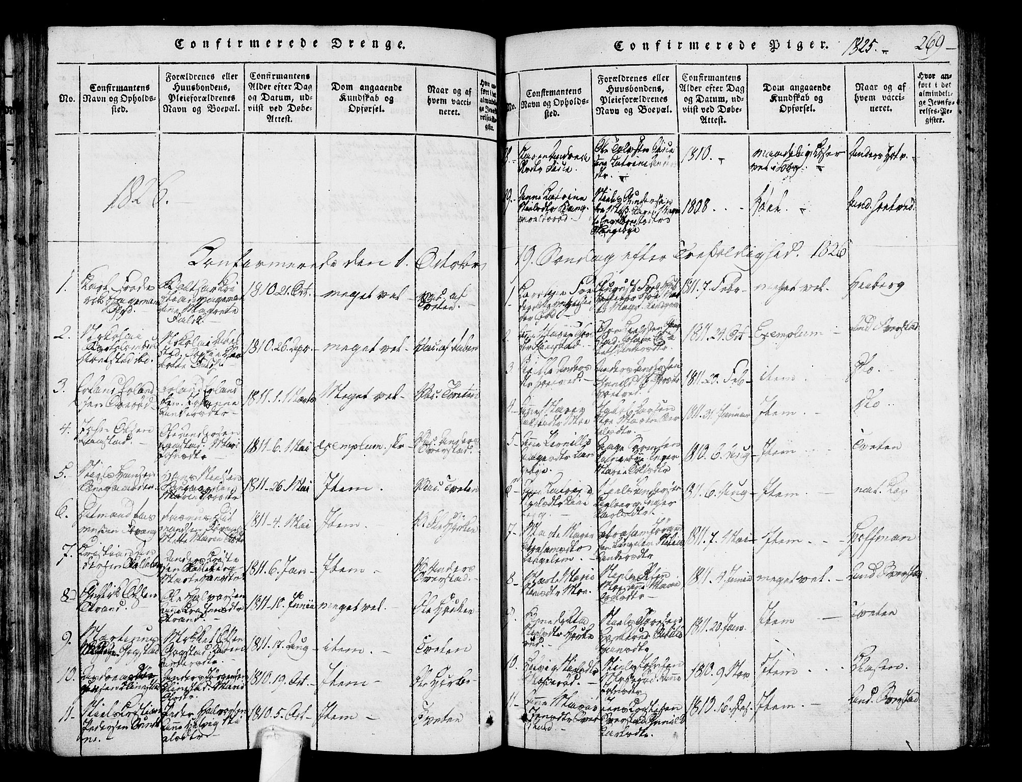 Sandar kirkebøker, SAKO/A-243/F/Fa/L0004: Parish register (official) no. 4, 1814-1832, p. 269