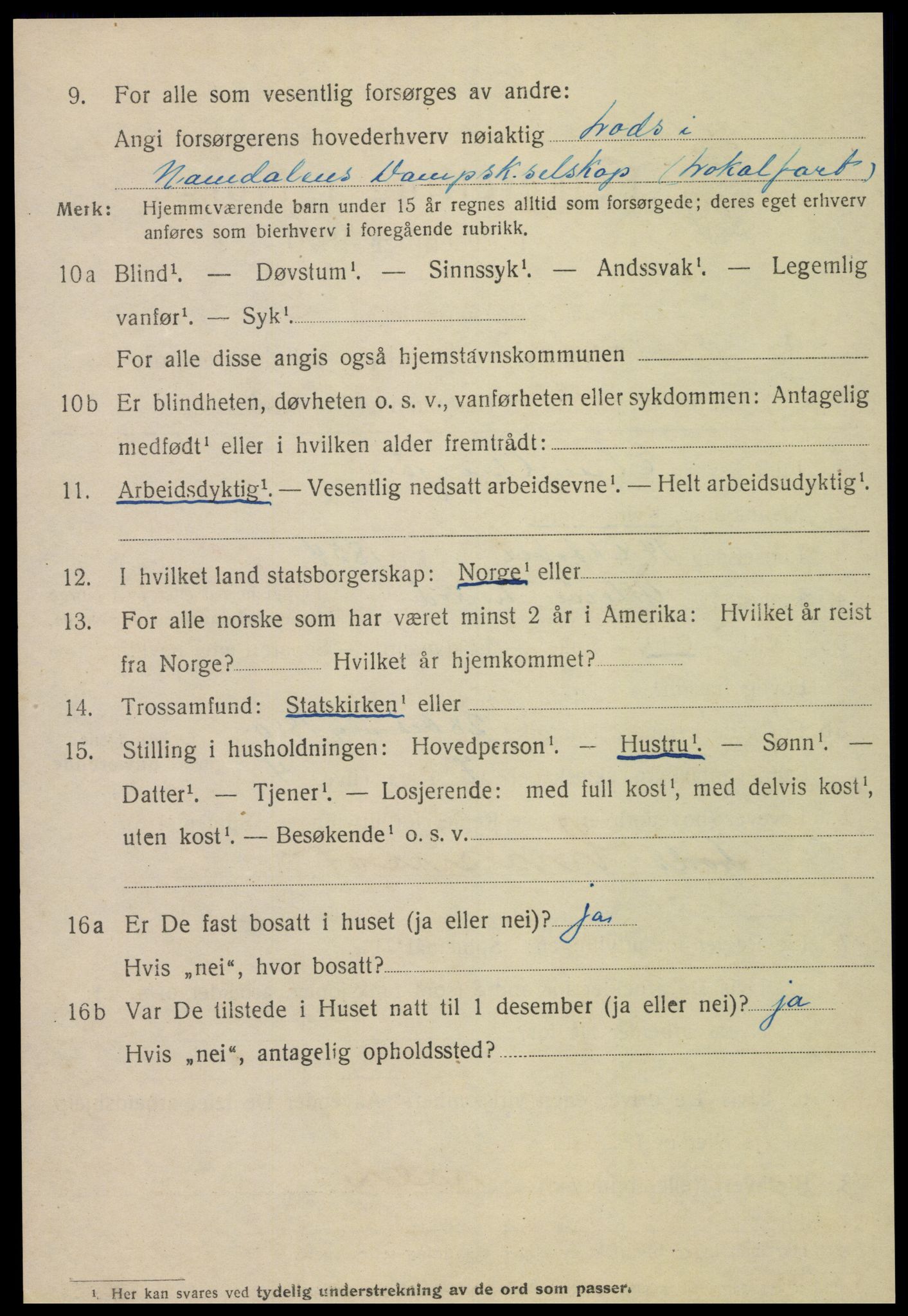 SAT, 1920 census for Namsos, 1920, p. 3728