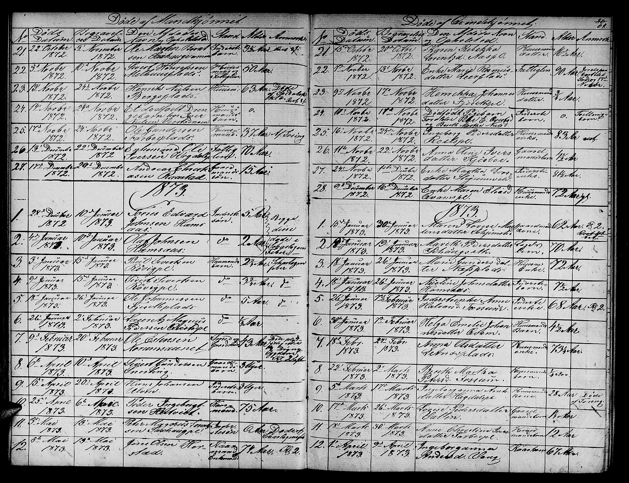 Ministerialprotokoller, klokkerbøker og fødselsregistre - Nord-Trøndelag, SAT/A-1458/730/L0300: Parish register (copy) no. 730C03, 1872-1879, p. 68