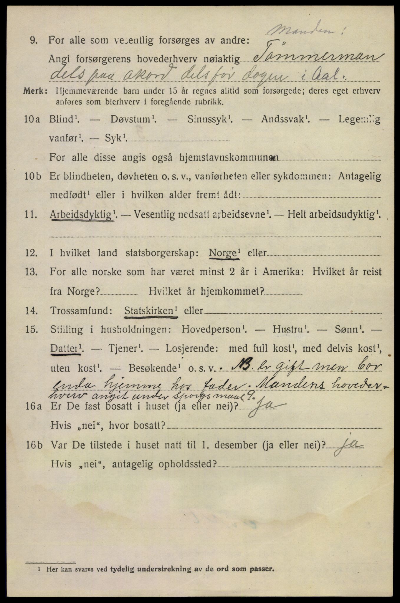 SAKO, 1920 census for Rollag, 1920, p. 3391
