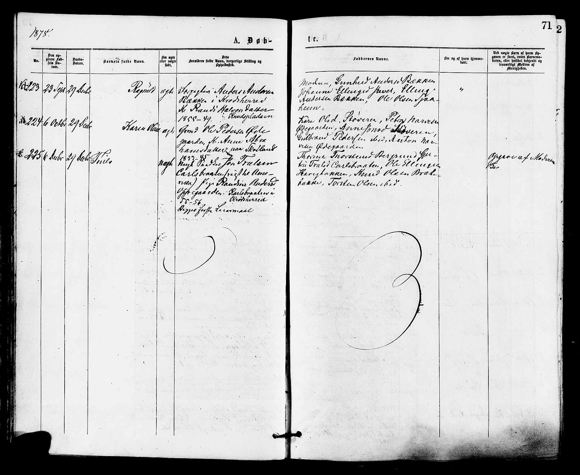 Norderhov kirkebøker, AV/SAKO-A-237/F/Fa/L0015: Parish register (official) no. 15, 1875-1884, p. 71