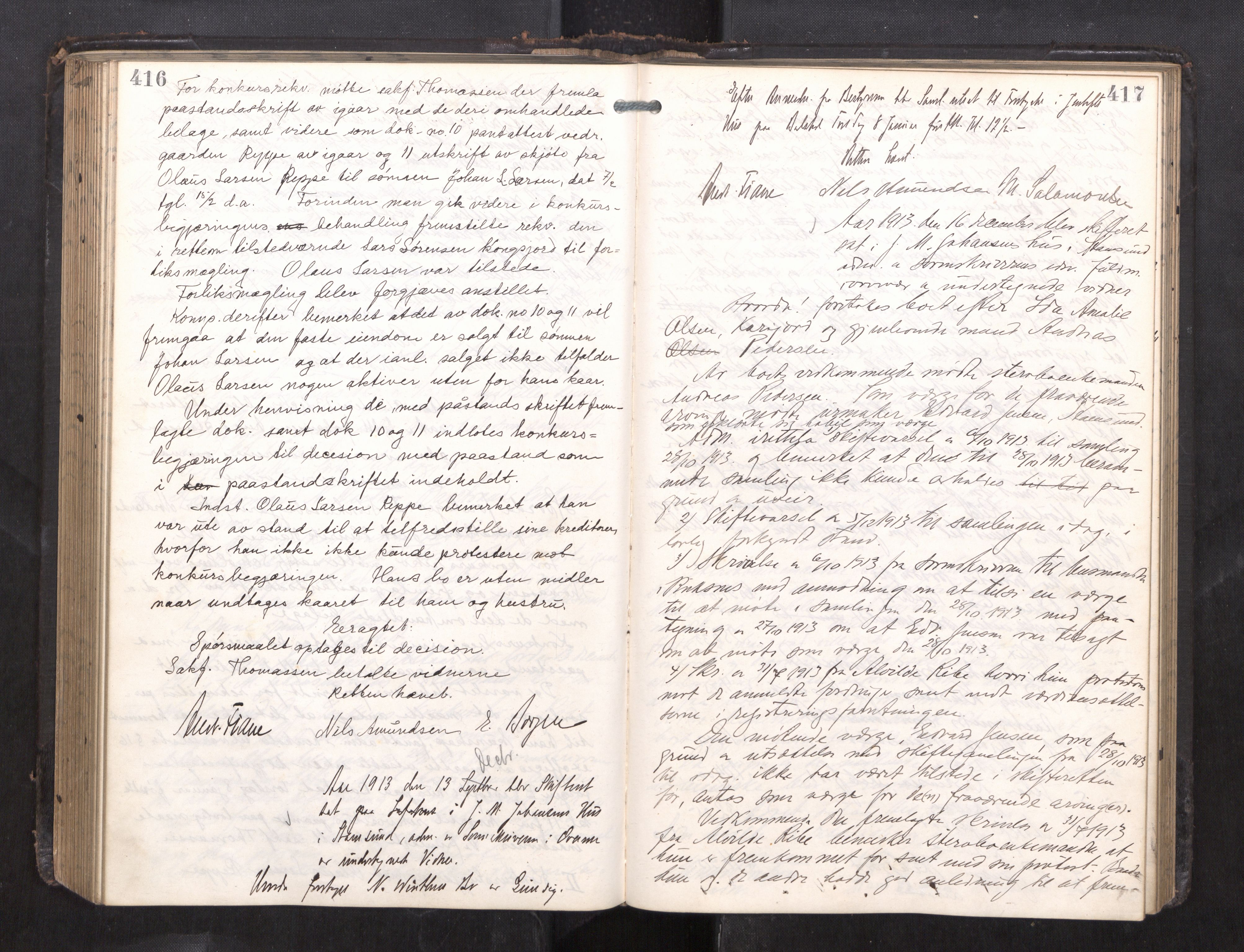 Lofoten sorenskriveri, AV/SAT-A-0017/1/3/3B/L0008: Skifteforhandlings-protokoll, 1912-1914, p. 416-417