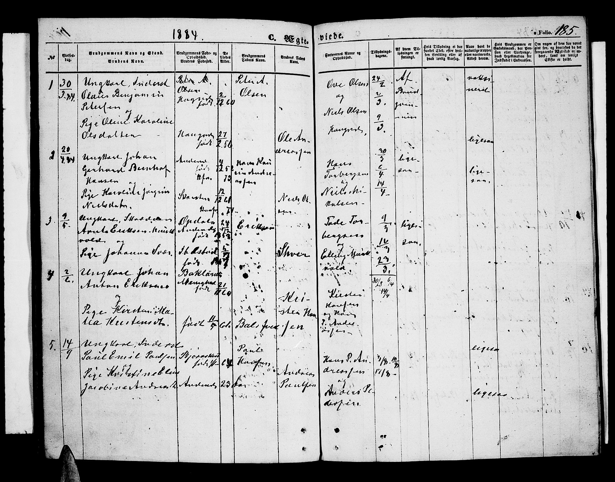 Ministerialprotokoller, klokkerbøker og fødselsregistre - Nordland, SAT/A-1459/899/L1447: Parish register (copy) no. 899C02, 1855-1886, p. 185