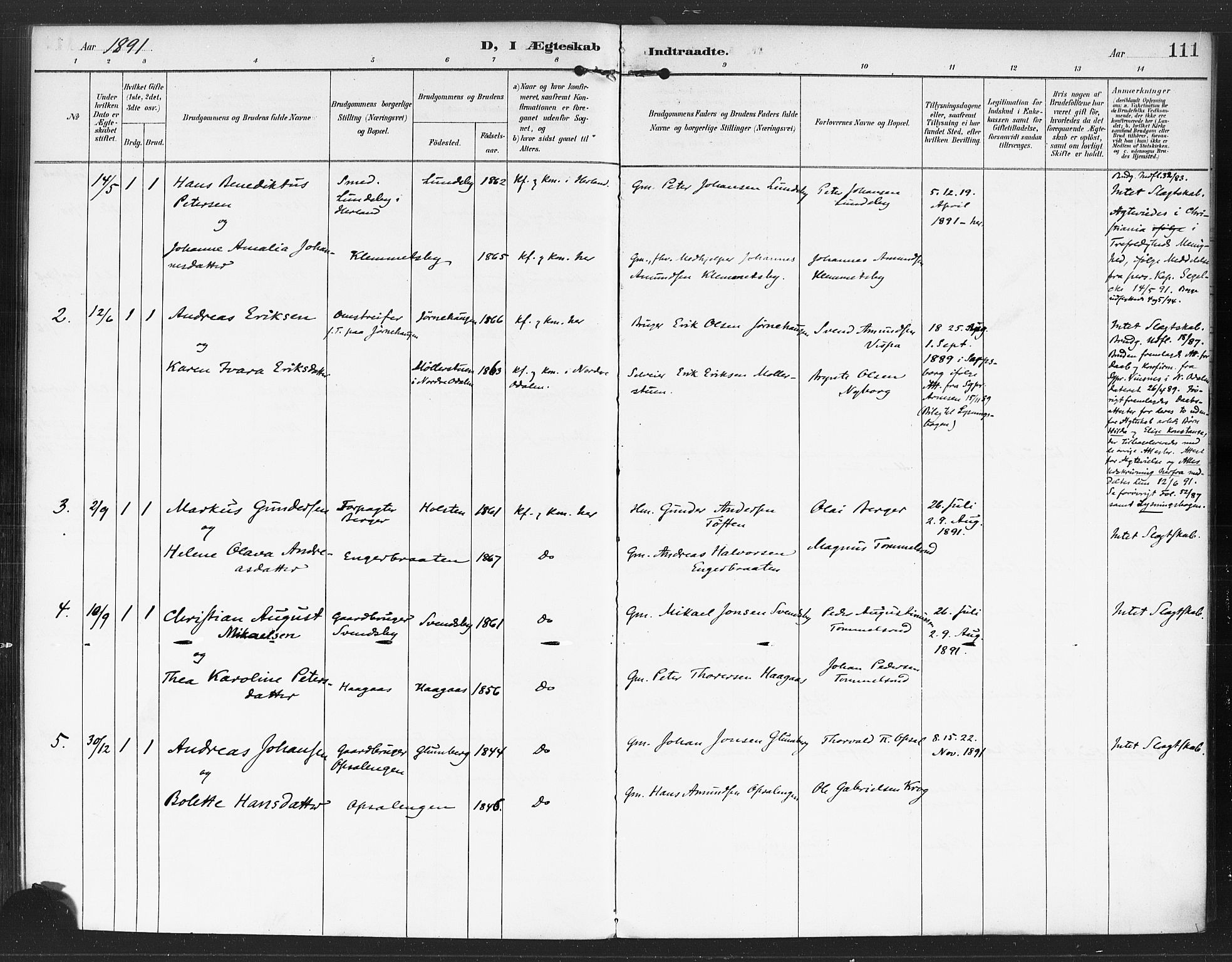 Rødenes prestekontor Kirkebøker, AV/SAO-A-2005/F/Fa/L0010: Parish register (official) no. I 10, 1890-1900, p. 111