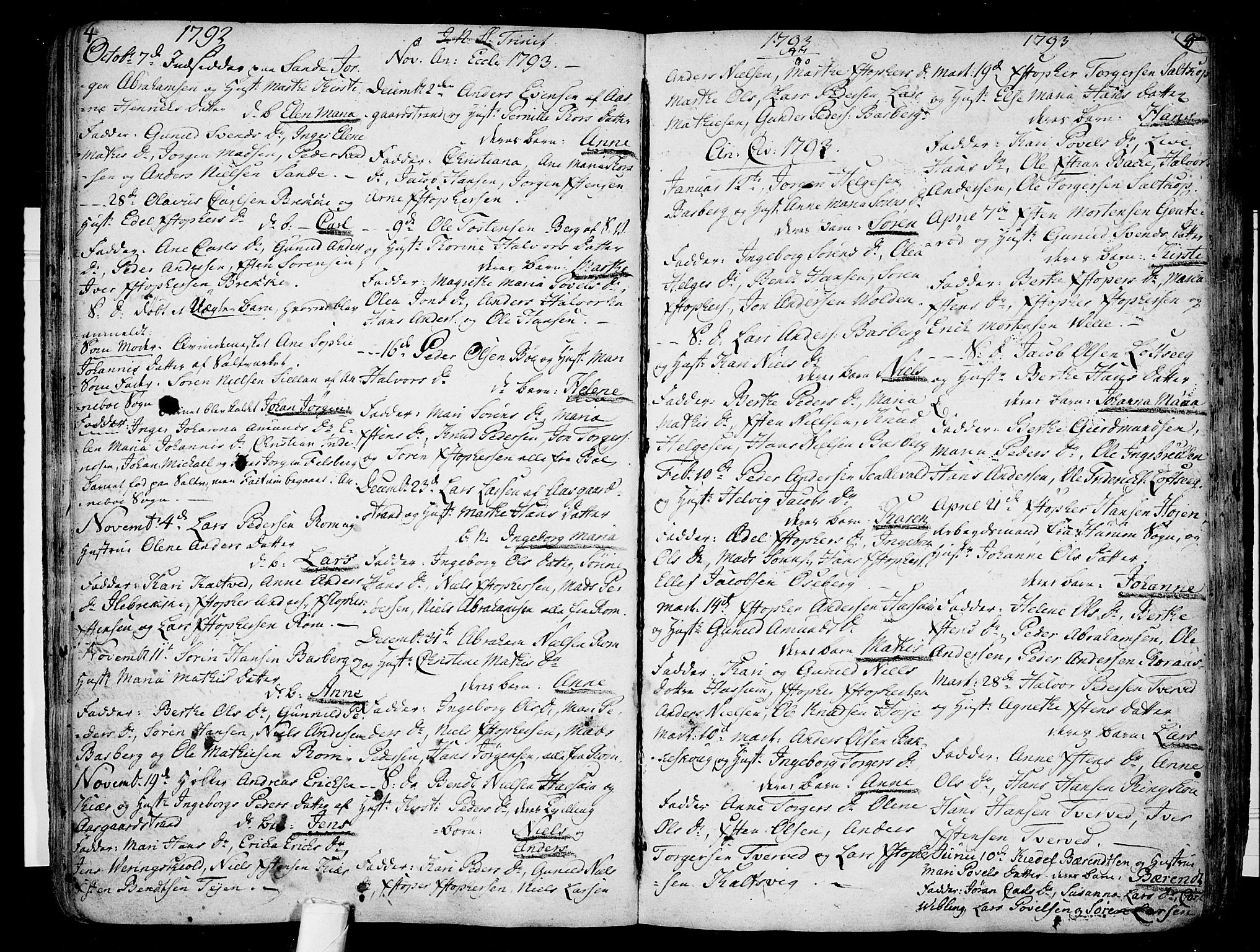 Sem kirkebøker, AV/SAKO-A-5/F/Fb/L0003: Parish register (official) no. II 3, 1792-1814, p. 4-5