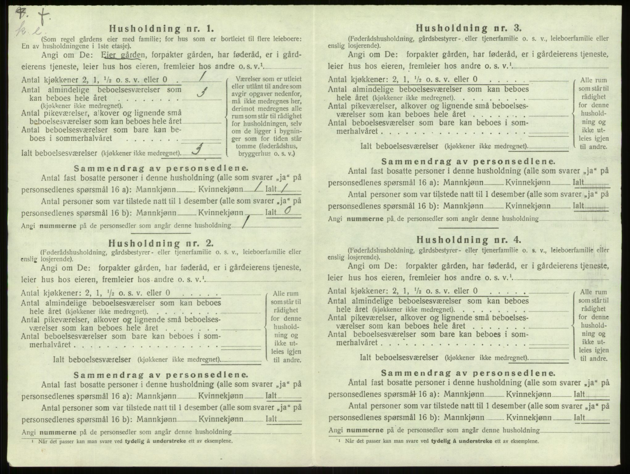 SAB, 1920 census for Lærdal, 1920, p. 527