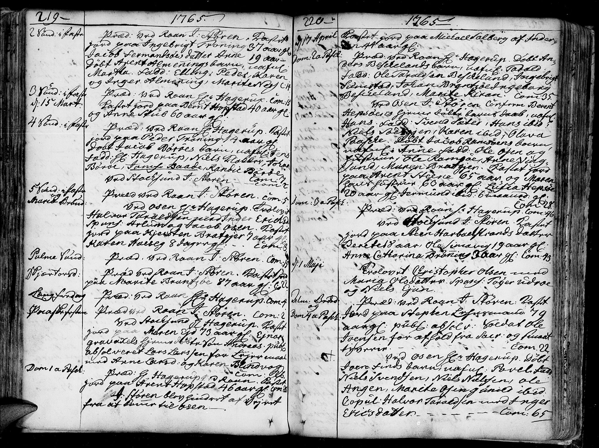 Ministerialprotokoller, klokkerbøker og fødselsregistre - Sør-Trøndelag, AV/SAT-A-1456/657/L0700: Parish register (official) no. 657A01, 1732-1801, p. 219-220
