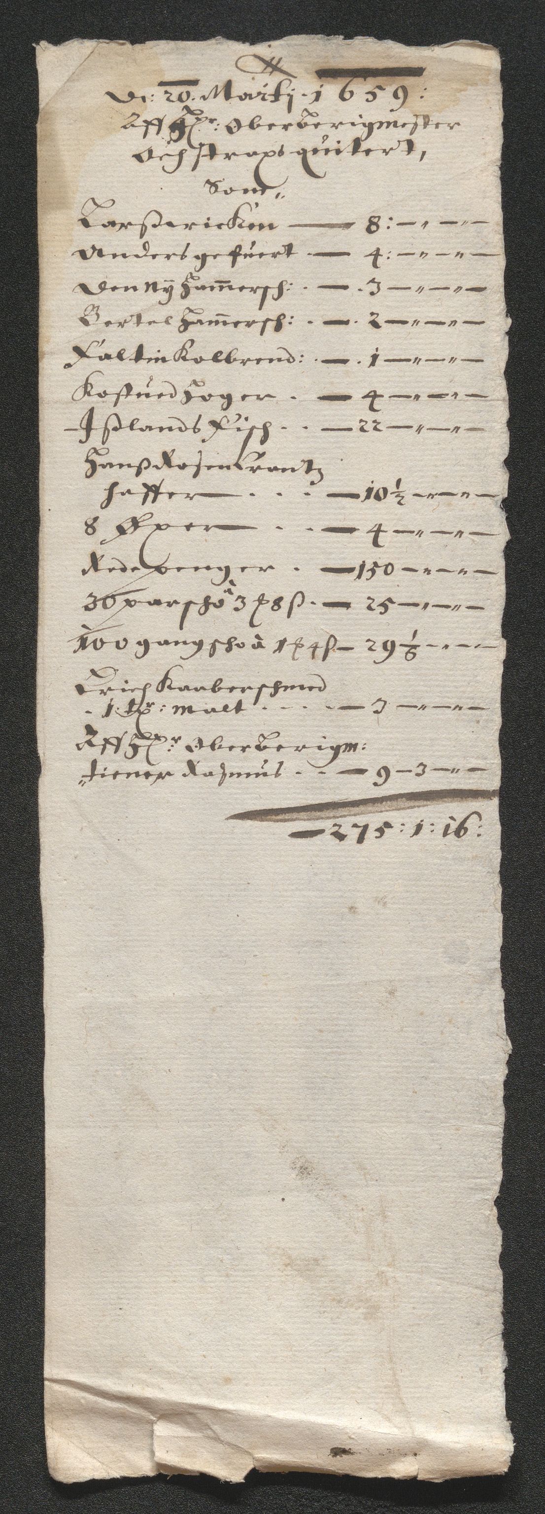 Kongsberg Sølvverk 1623-1816, SAKO/EA-3135/001/D/Dc/Dcd/L0034: Utgiftsregnskap for gruver m.m. , 1651-1659, p. 461