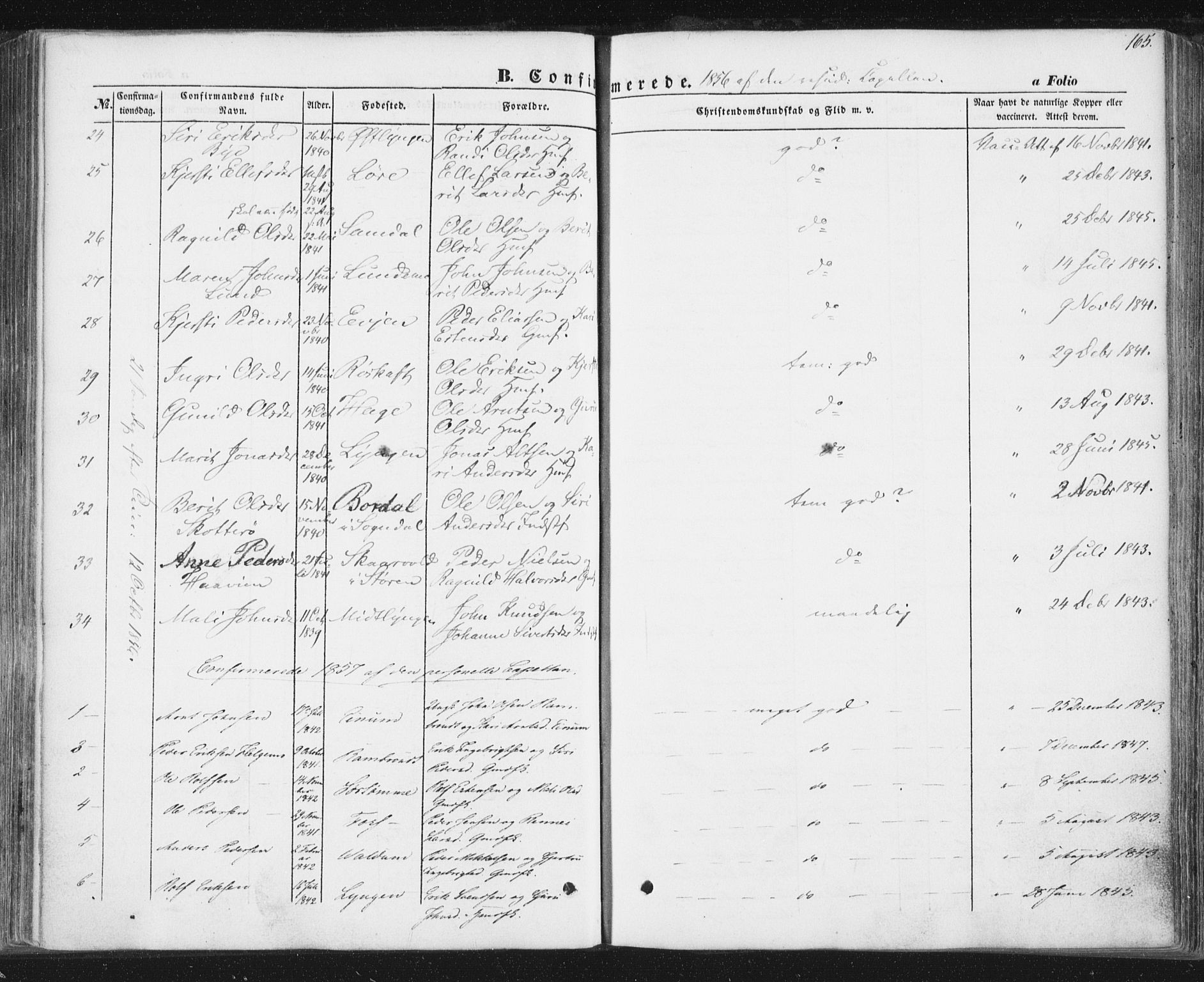 Ministerialprotokoller, klokkerbøker og fødselsregistre - Sør-Trøndelag, SAT/A-1456/692/L1103: Parish register (official) no. 692A03, 1849-1870, p. 165