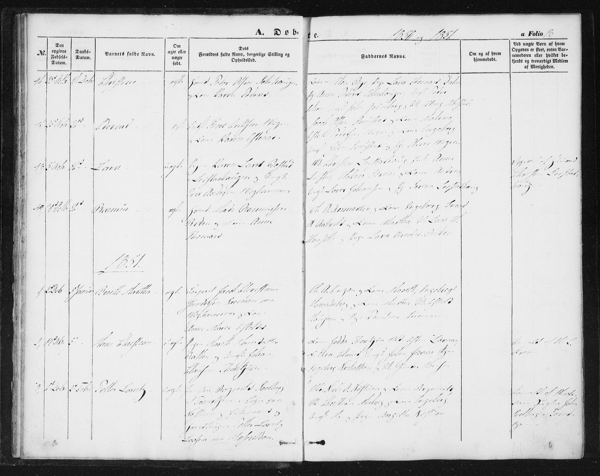 Ministerialprotokoller, klokkerbøker og fødselsregistre - Sør-Trøndelag, SAT/A-1456/616/L0407: Parish register (official) no. 616A04, 1848-1856, p. 18