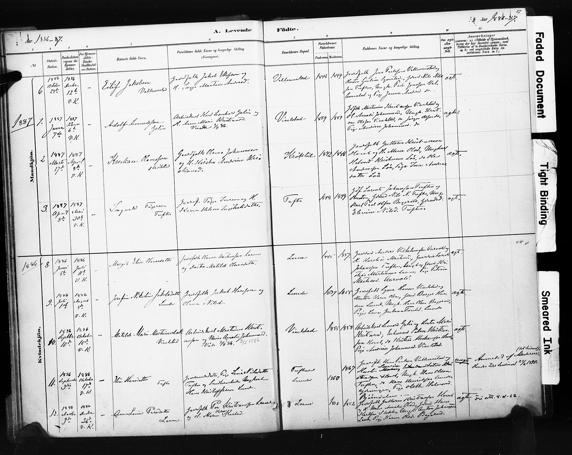 Ramnes kirkebøker, AV/SAKO-A-314/F/Fc/L0001: Parish register (official) no. III 1, 1878-1899, p. 26-27
