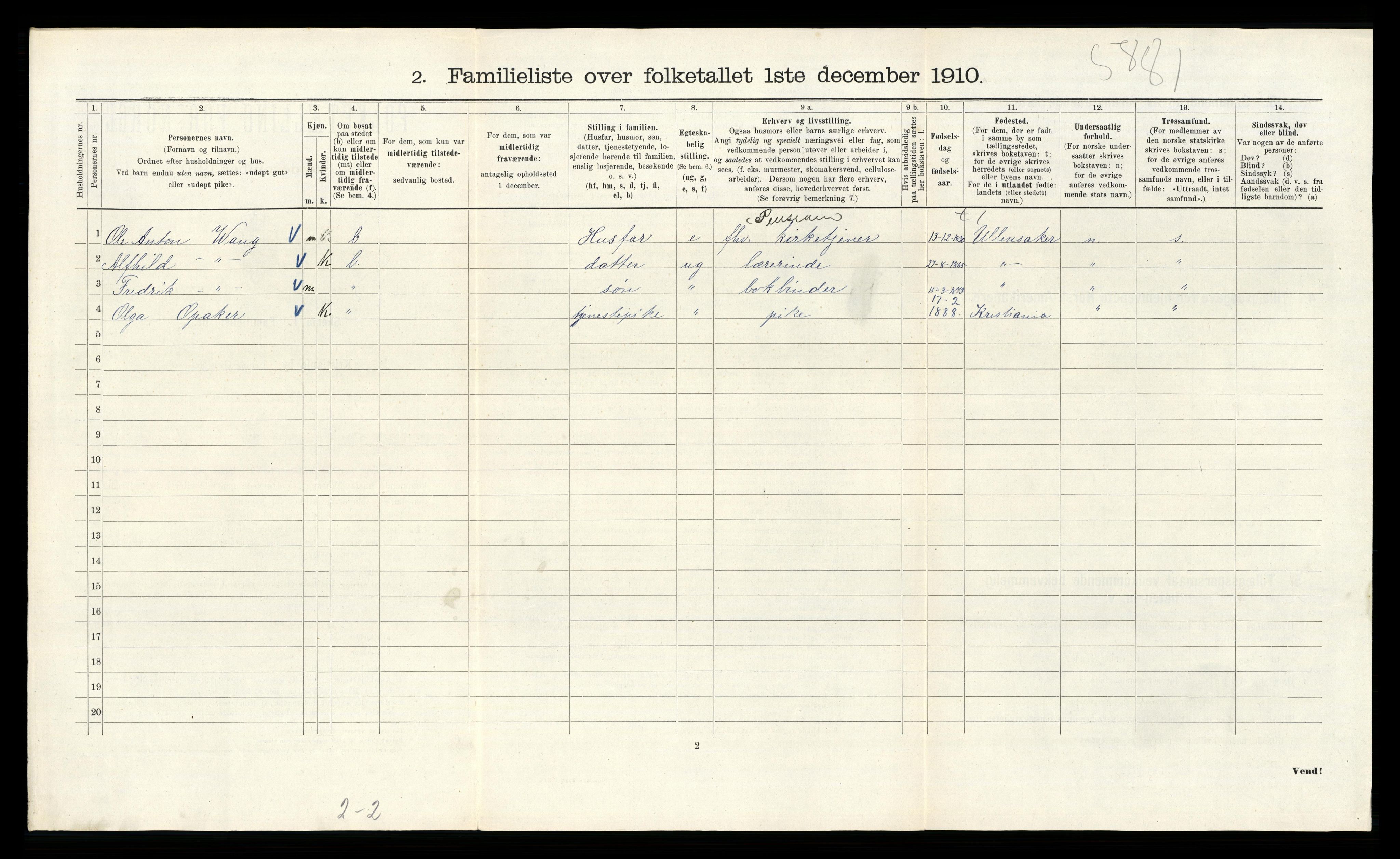 RA, 1910 census for Kristiania, 1910, p. 2126