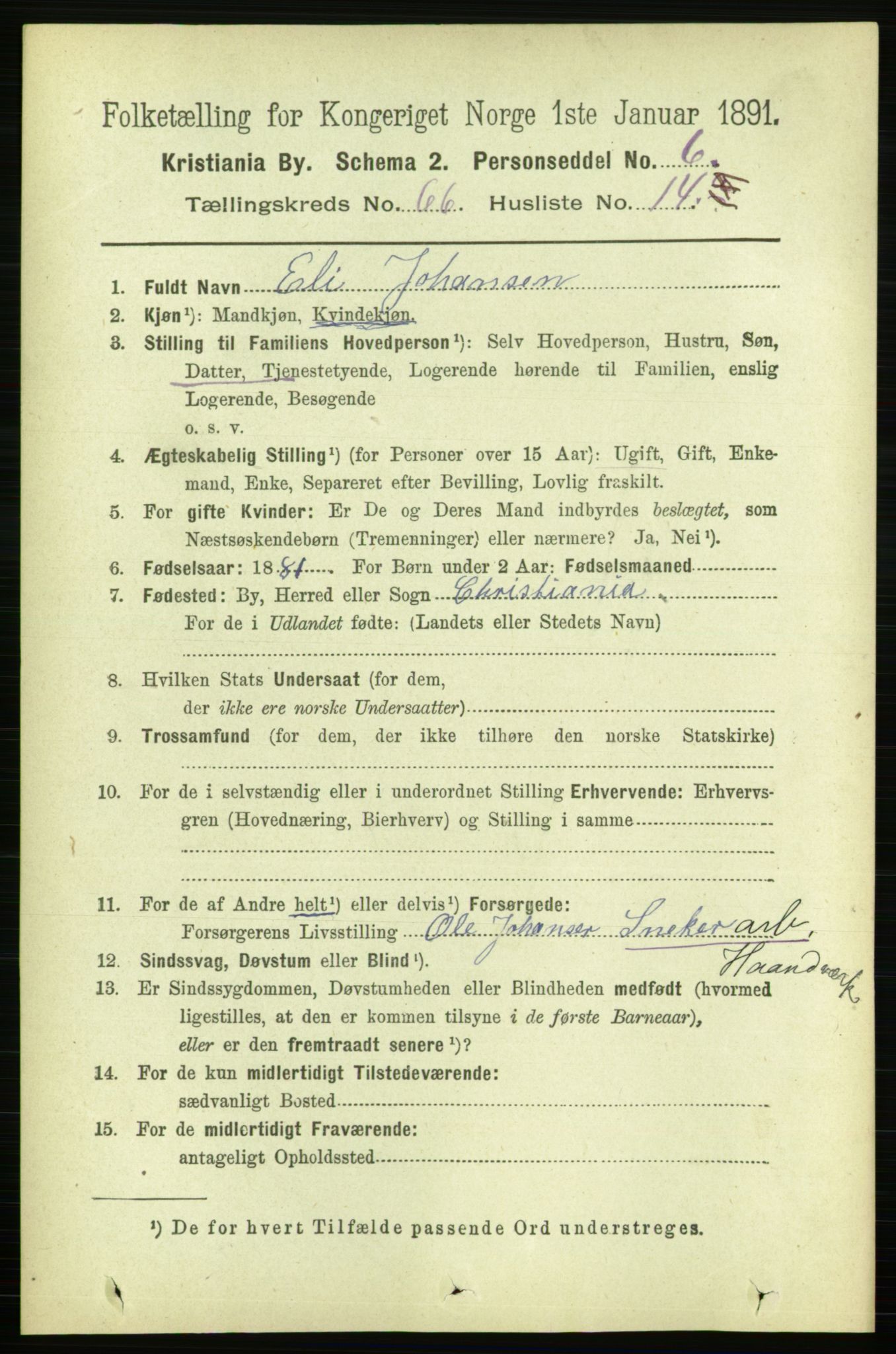 RA, 1891 census for 0301 Kristiania, 1891, p. 35861