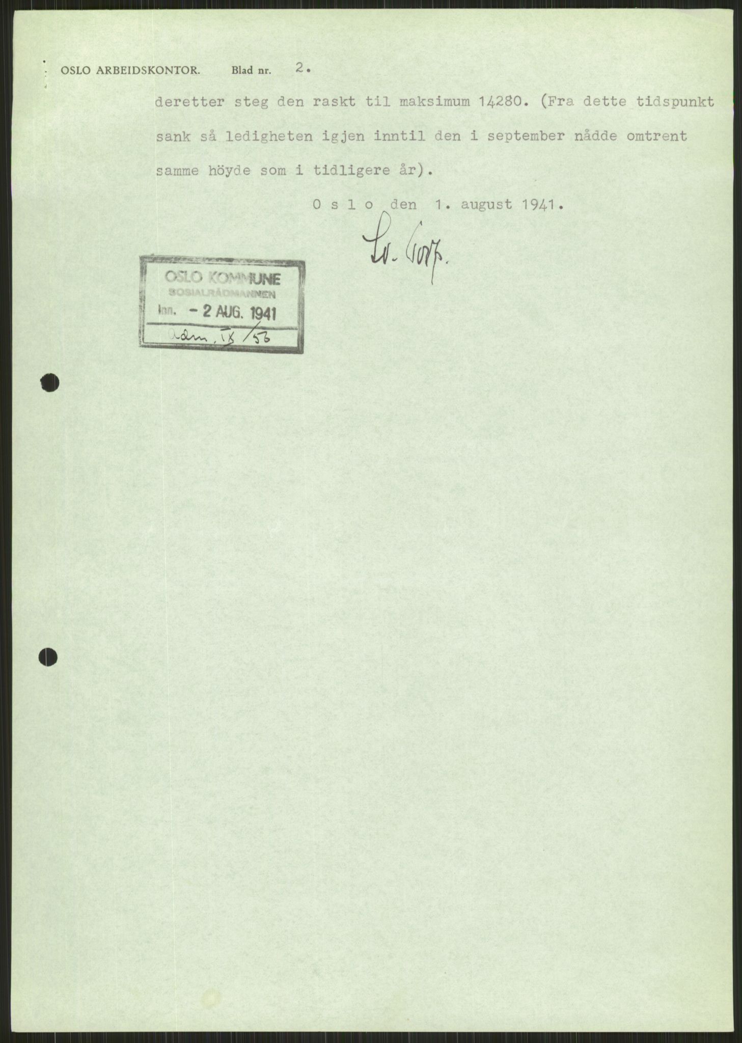 Forsvaret, Forsvarets krigshistoriske avdeling, AV/RA-RAFA-2017/Y/Ya/L0013: II-C-11-31 - Fylkesmenn.  Rapporter om krigsbegivenhetene 1940., 1940, p. 638