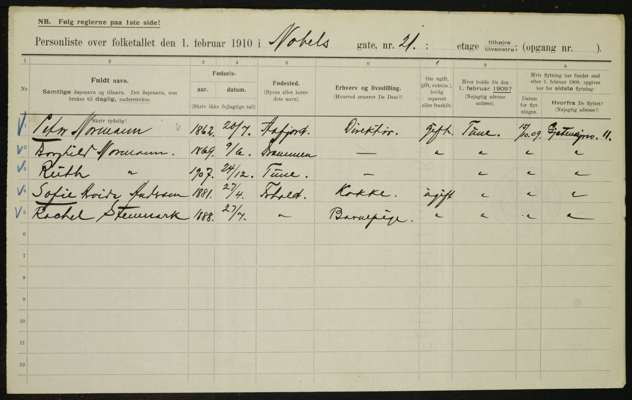 OBA, Municipal Census 1910 for Kristiania, 1910, p. 68846