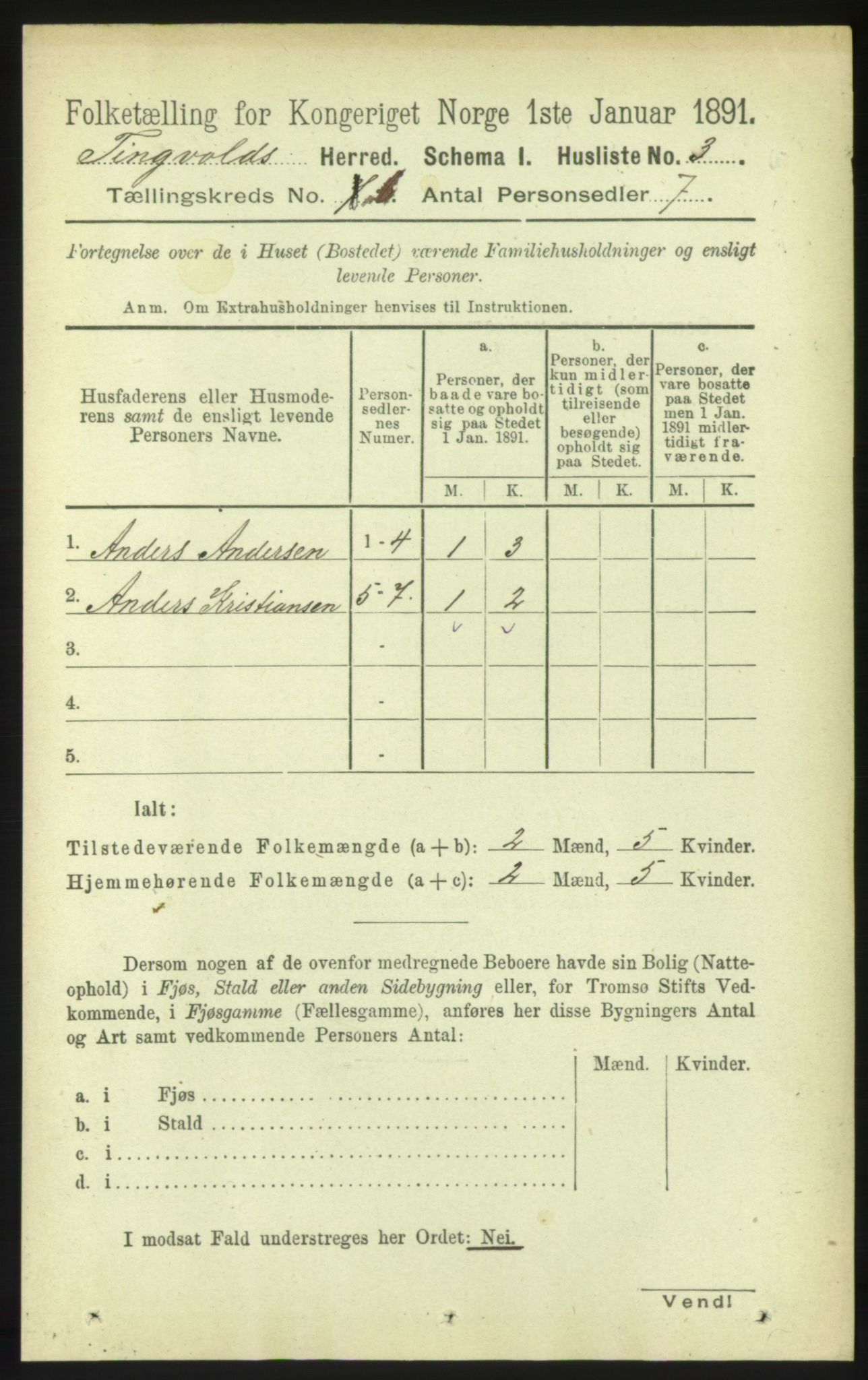 RA, 1891 census for 1560 Tingvoll, 1891, p. 2372