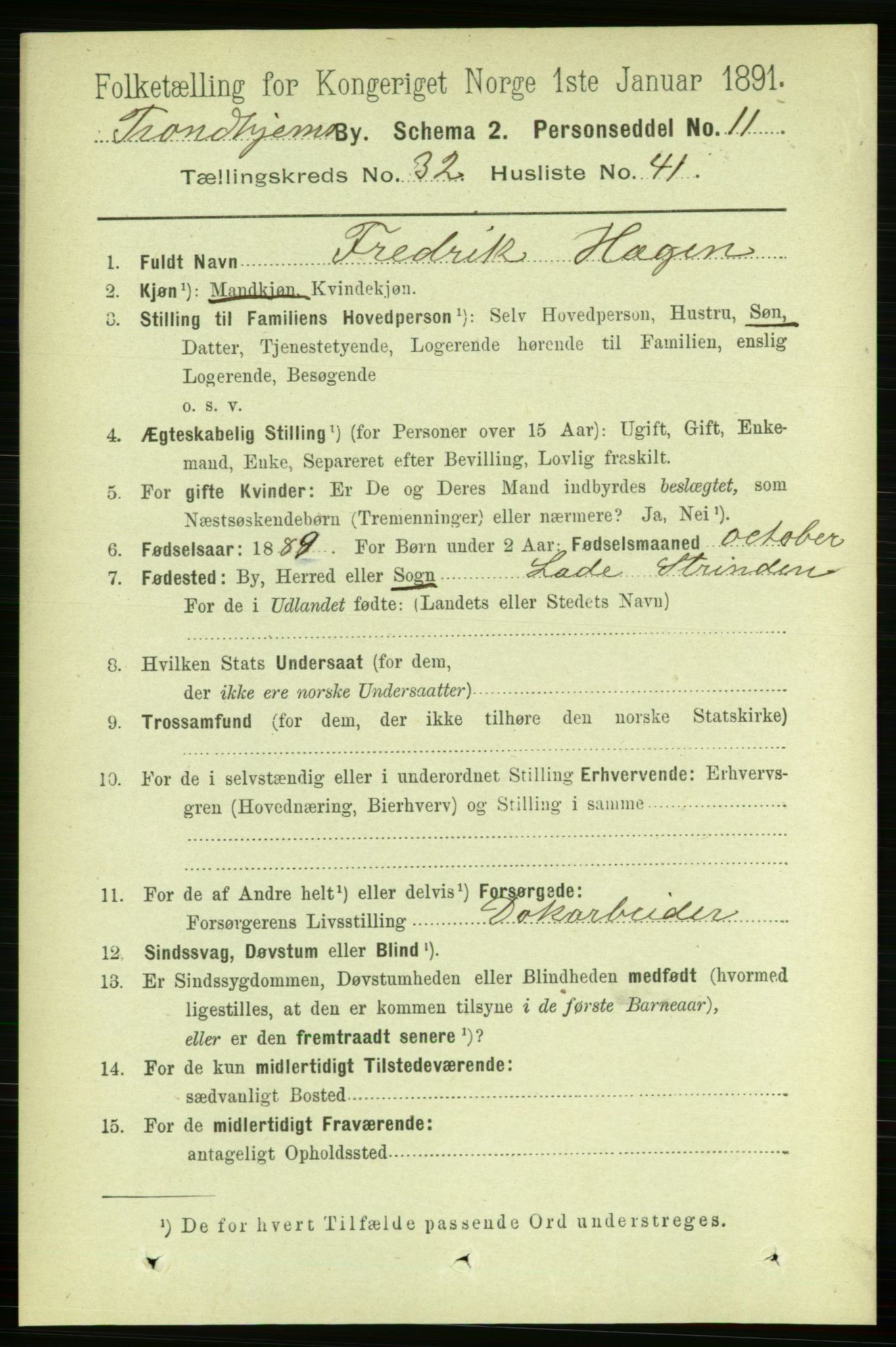 RA, 1891 census for 1601 Trondheim, 1891, p. 24517